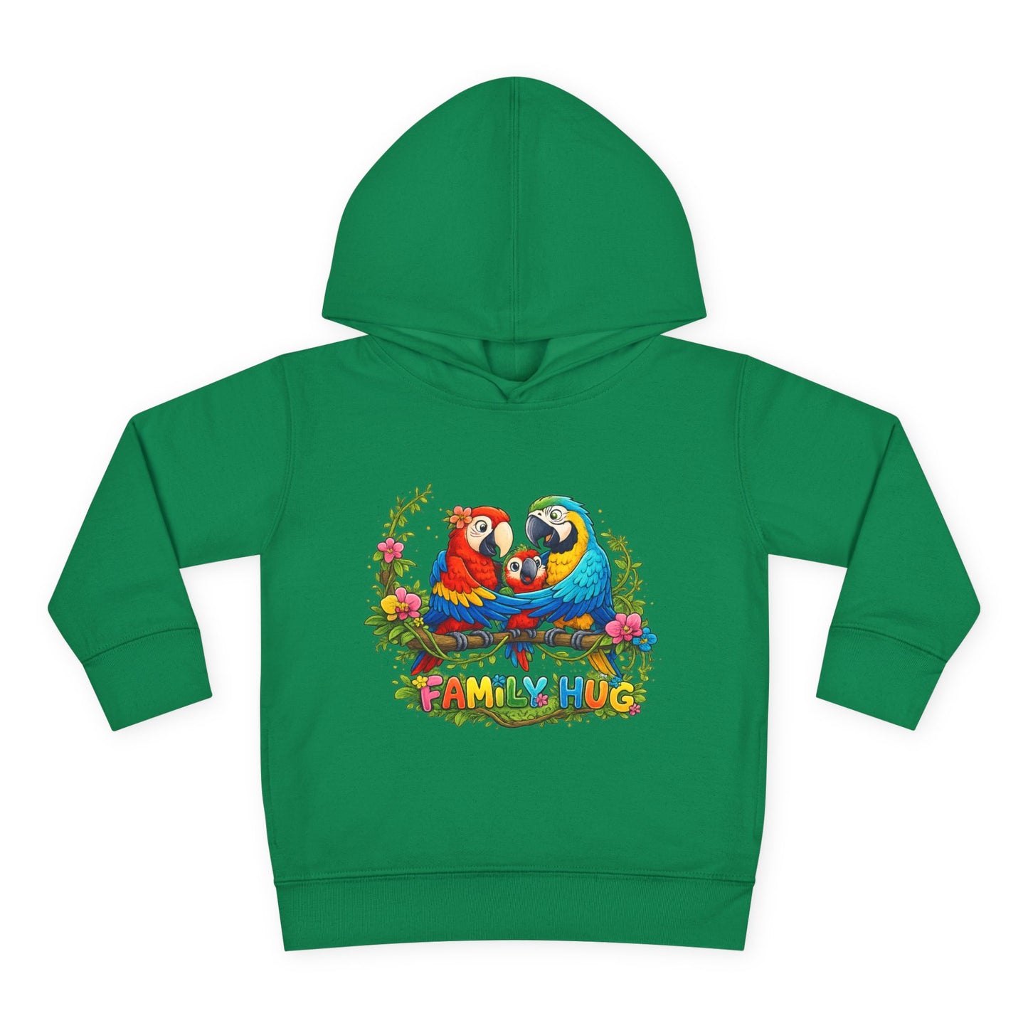 Family Hug Macaw Toddler Pullover Fleece Hoodie
