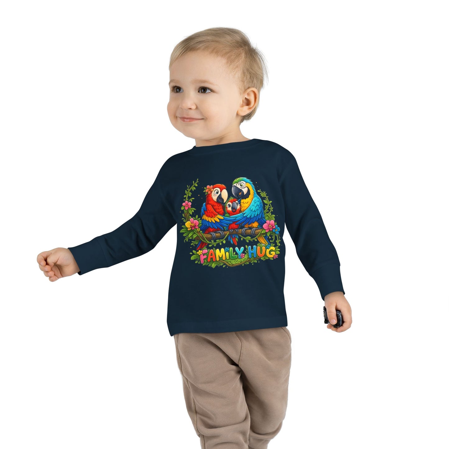 Family Hug Macaw Toddler Long Sleeve Tee