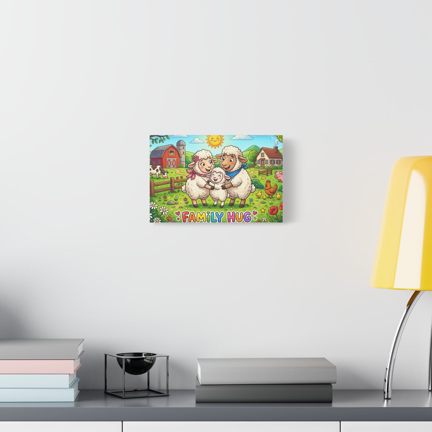 Family Hug Lamb Classic Canvas