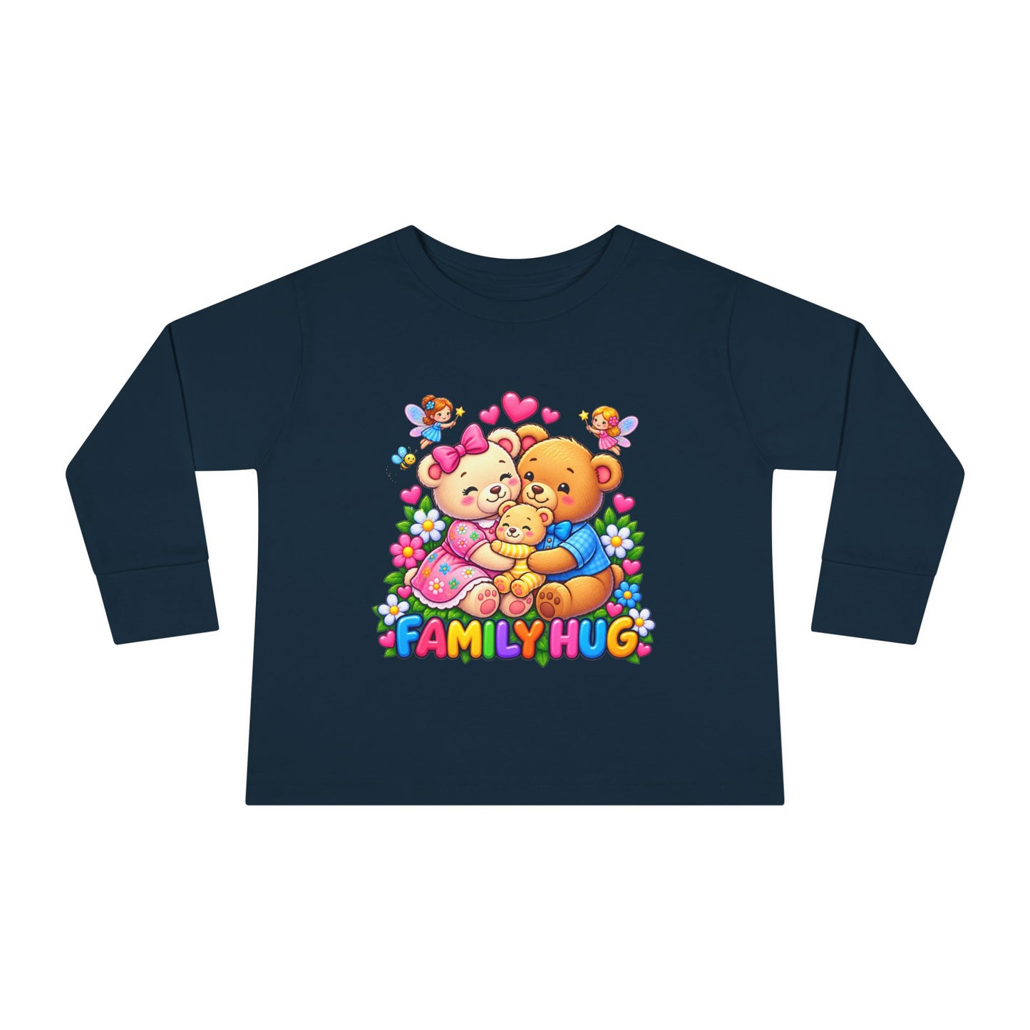 Family Hug Teddy Toddler Long Sleeve Tee
