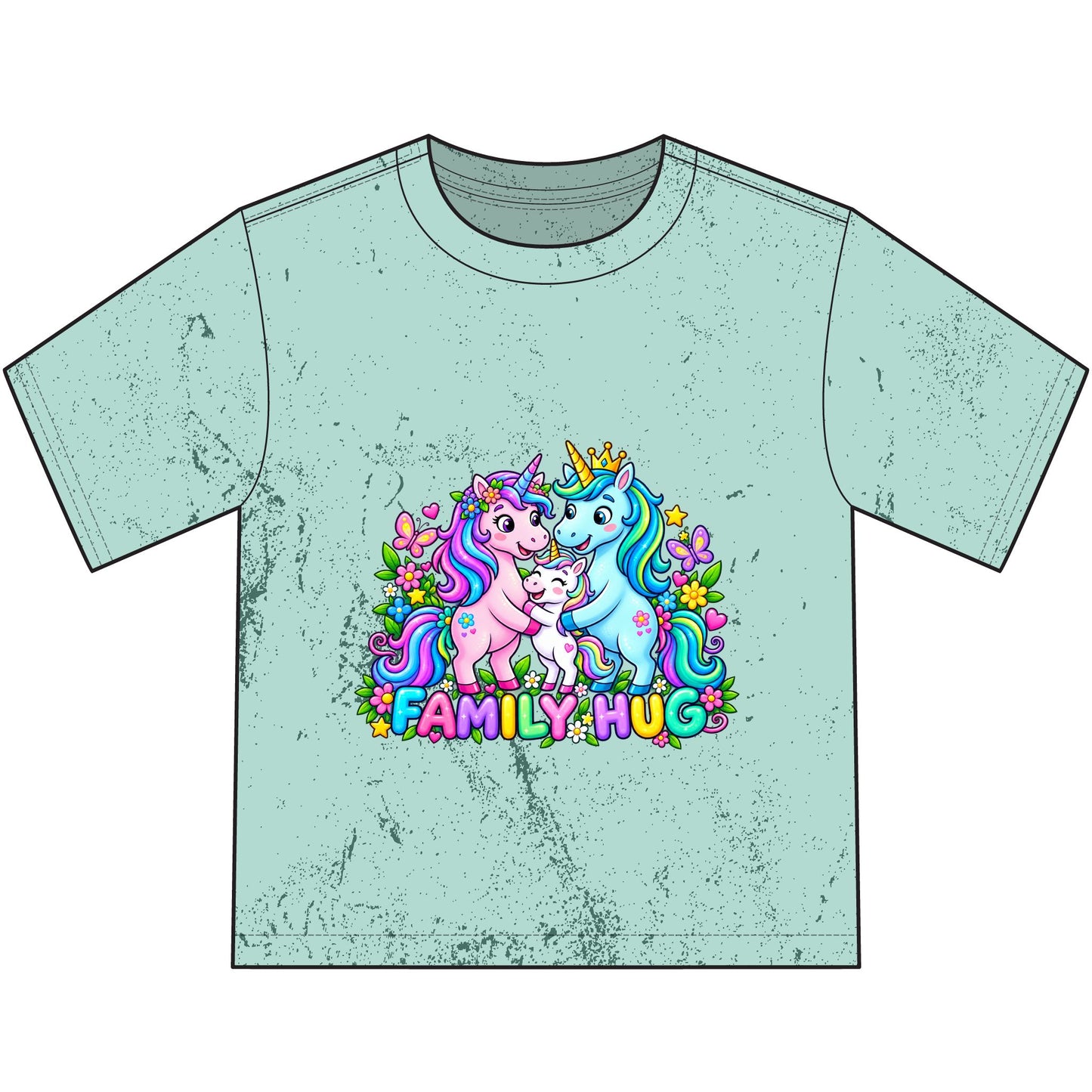 Family Hug Unicorn Heavyweight Color Blast Youth T-Shirt