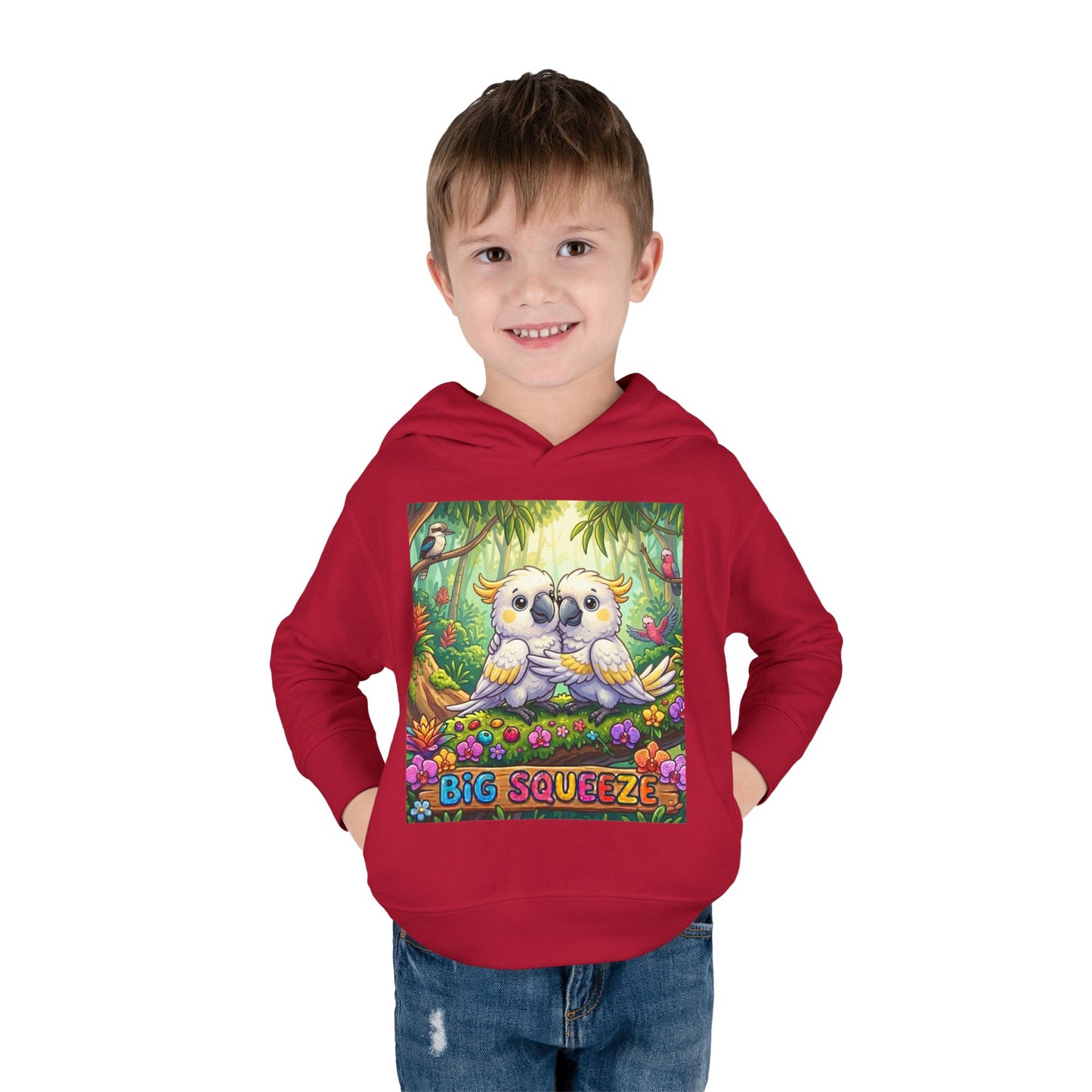 Big Squeeze Cockatoo Toddler Pullover Fleece Hoodie
