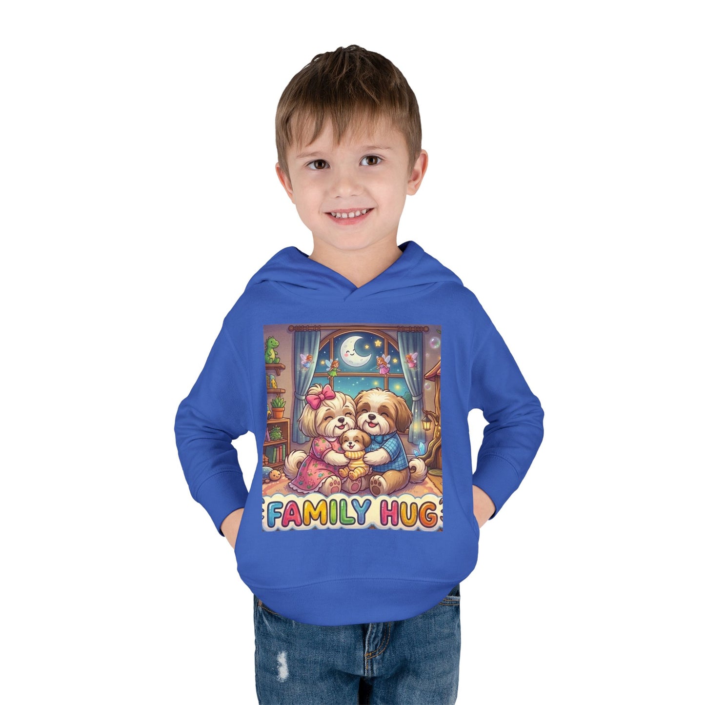 Family Hug Shih Tzu Toddler Pullover Fleece Hoodie