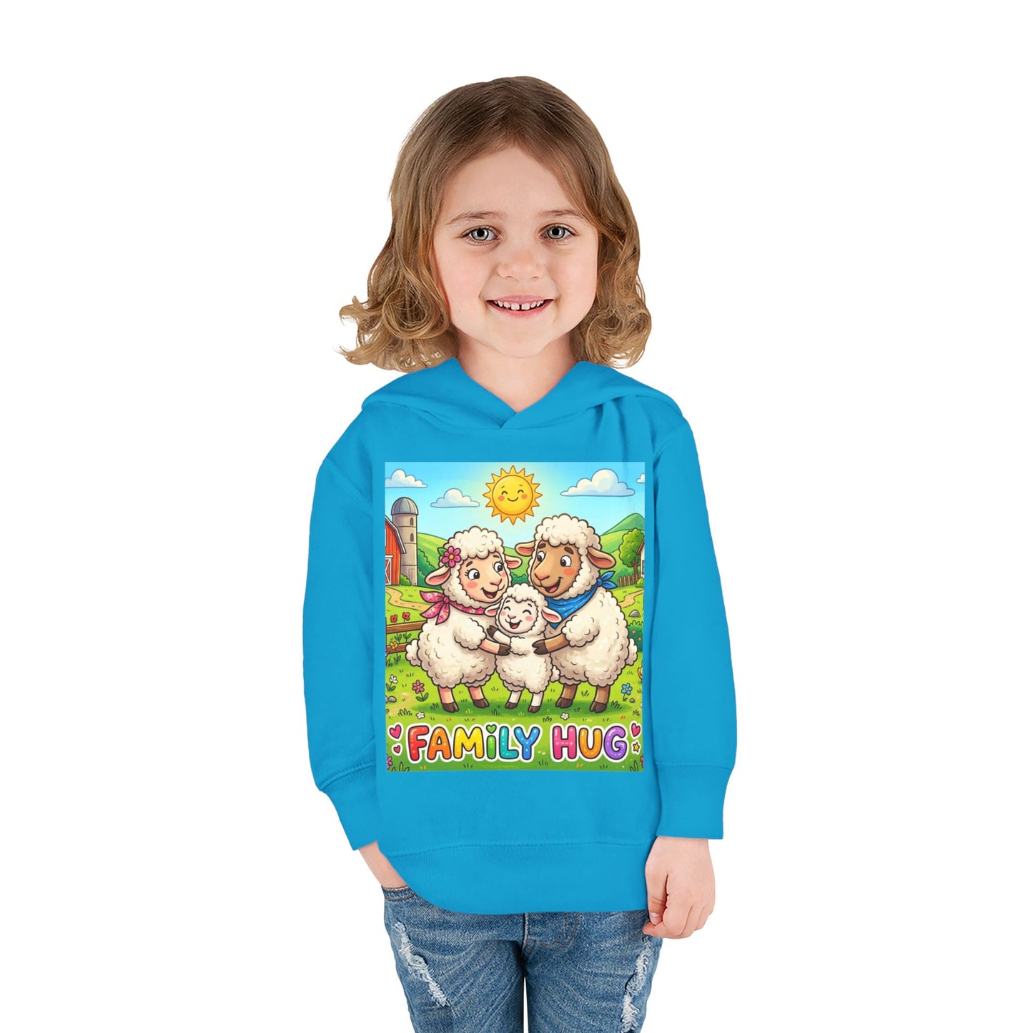 Family Hug Lamb Toddler Pullover Fleece Hoodie