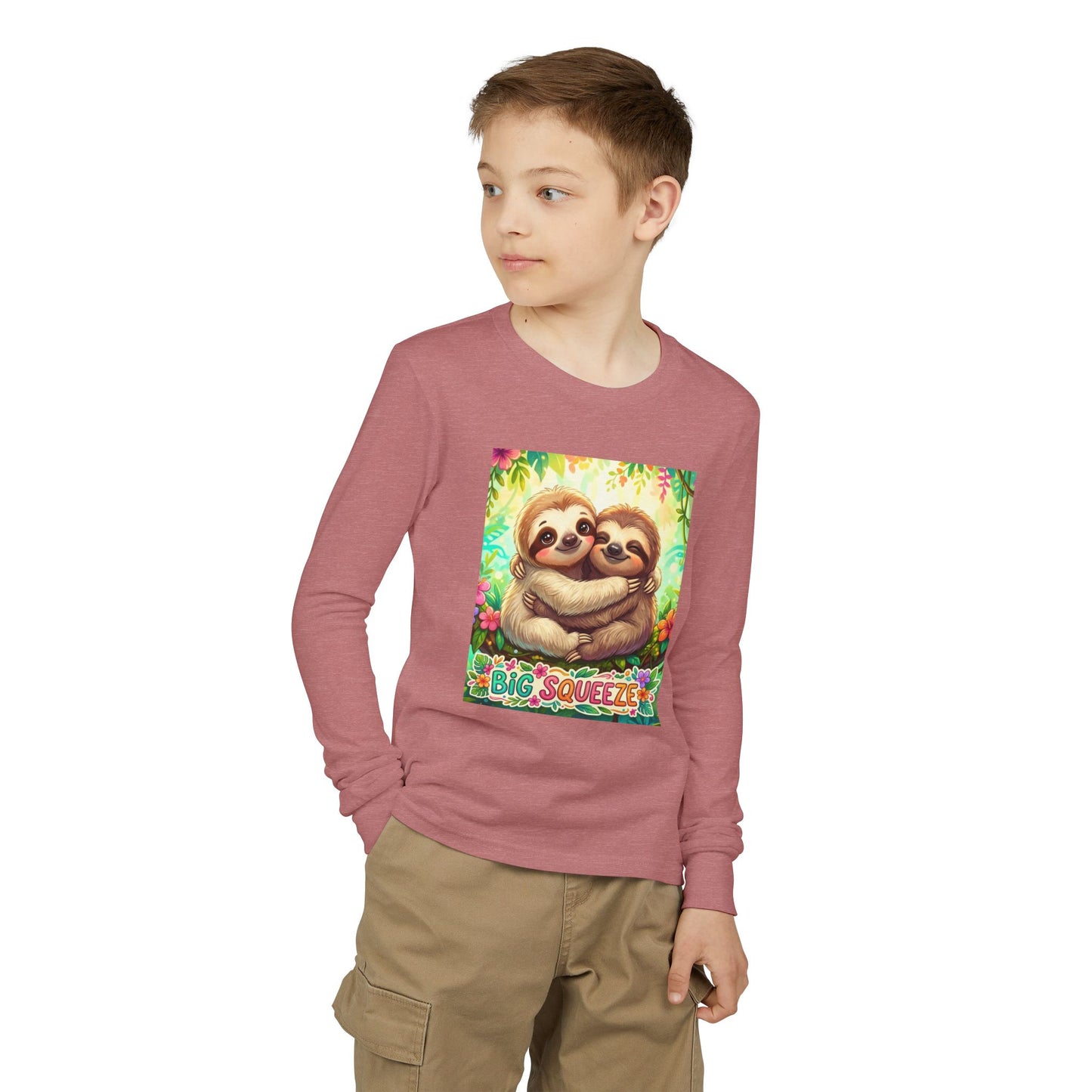 Big Squeeze Sloth Youth Jersey Long Sleeve Tee