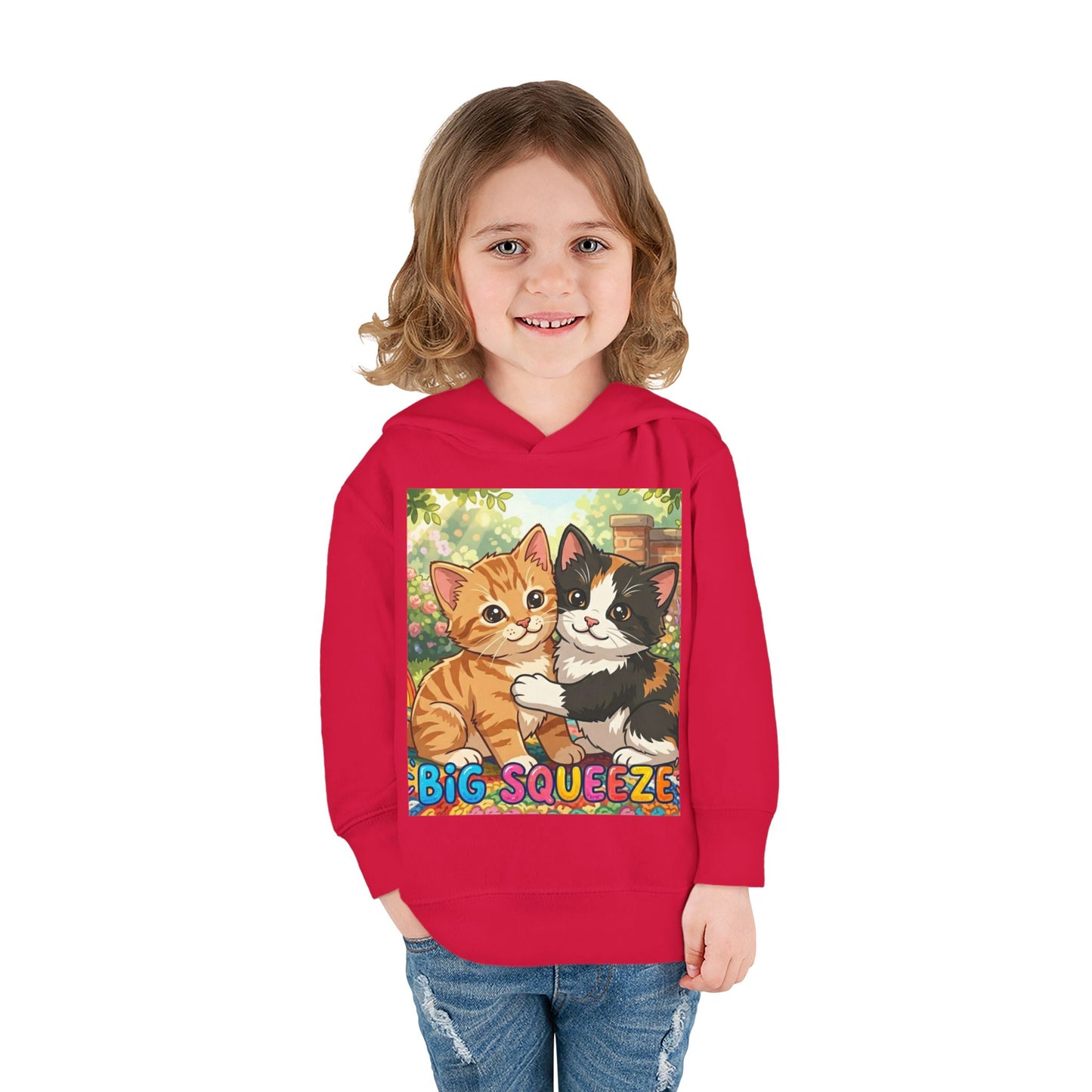 Big Squeeze Kitten Toddler Pullover Fleece Hoodie