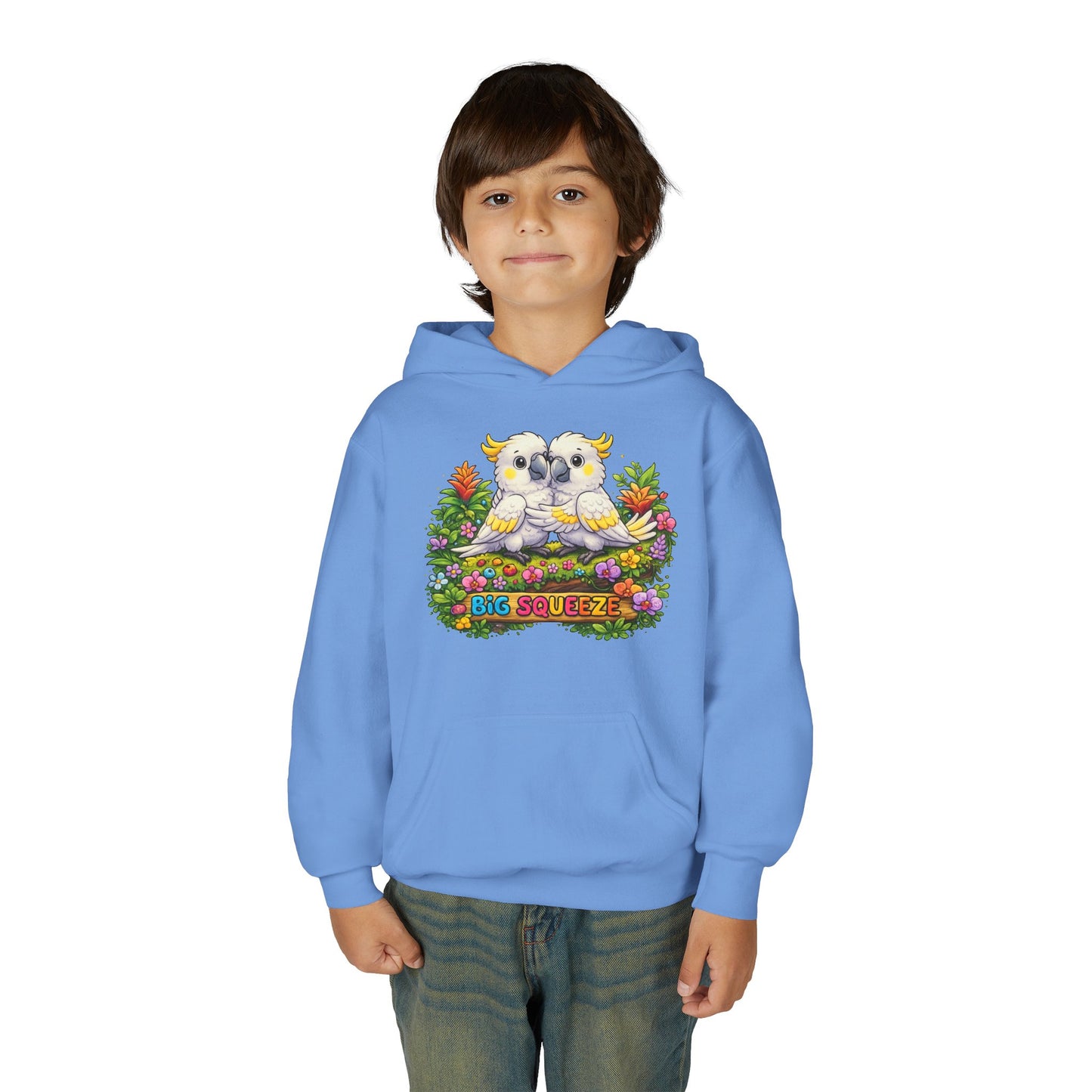 Big Squeeze Cockatoo Youth Heavy Blend Hooded Sweatshirt