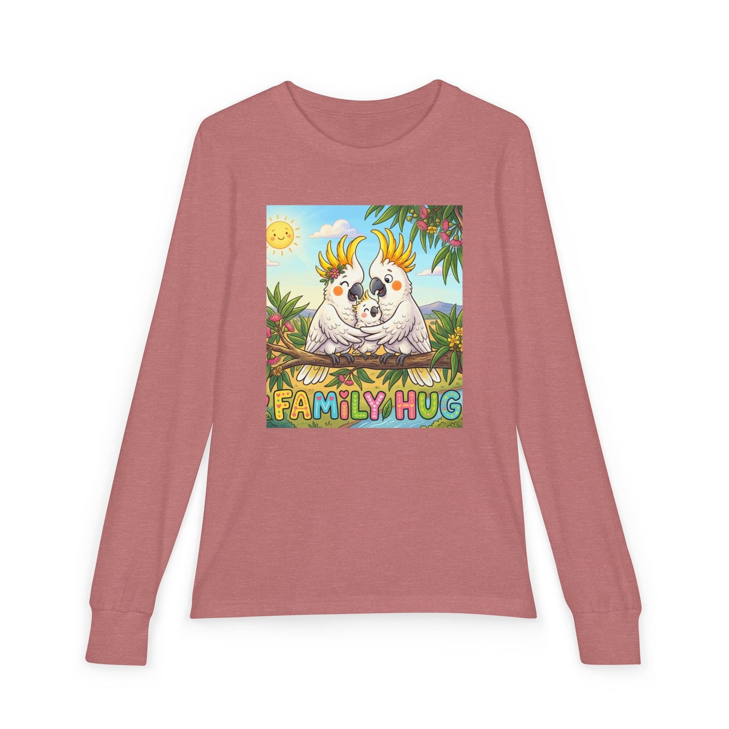 Family Hug Cockatoo Youth Jersey Long Sleeve Tee