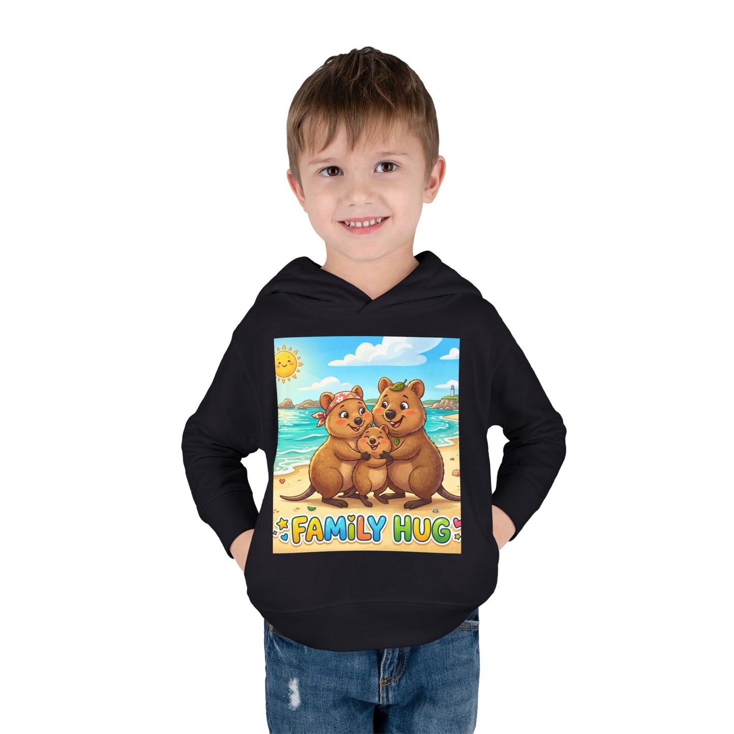 Family Hug Quokka Toddler Pullover Fleece Hoodie