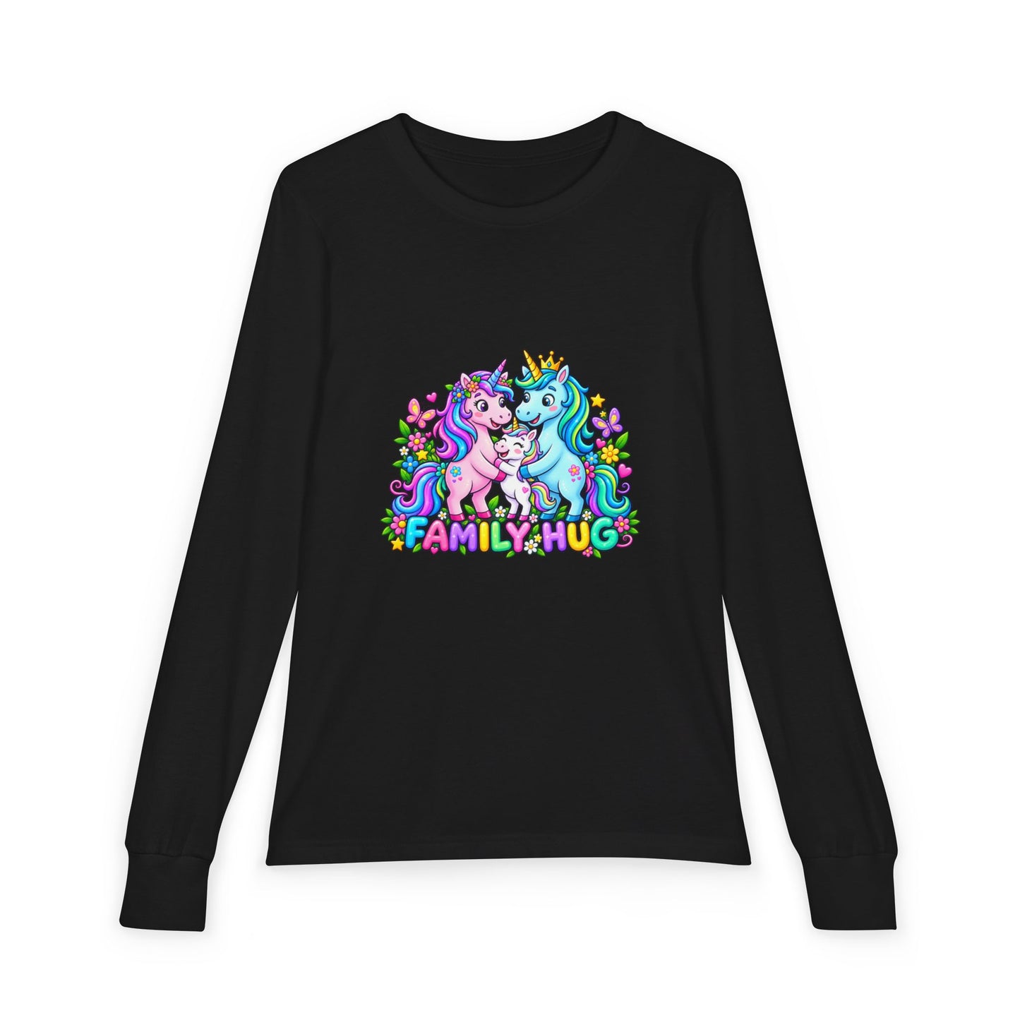 Family Hug Unicorn Youth Jersey Long Sleeve Tee