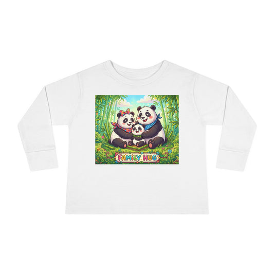 Family Hug Panda Toddler Long Sleeve Tee