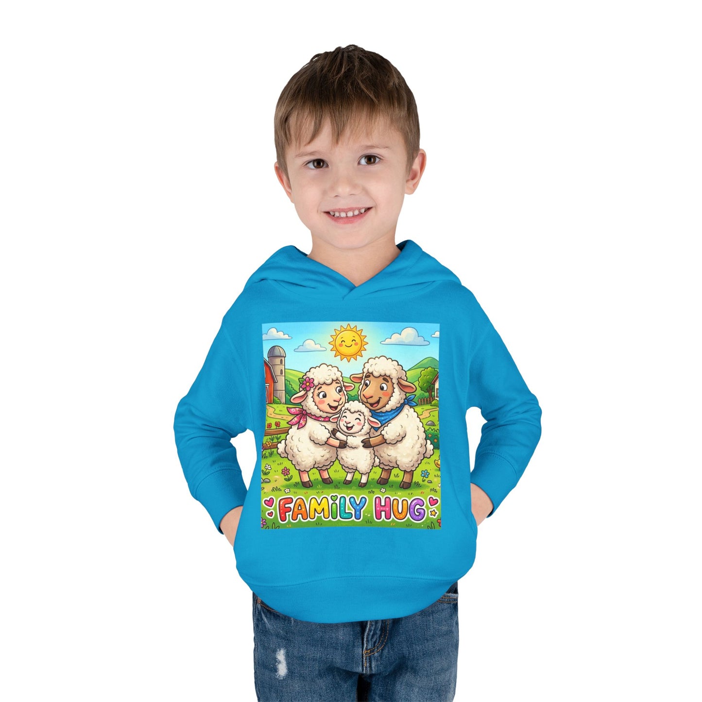 Family Hug Lamb Toddler Pullover Fleece Hoodie