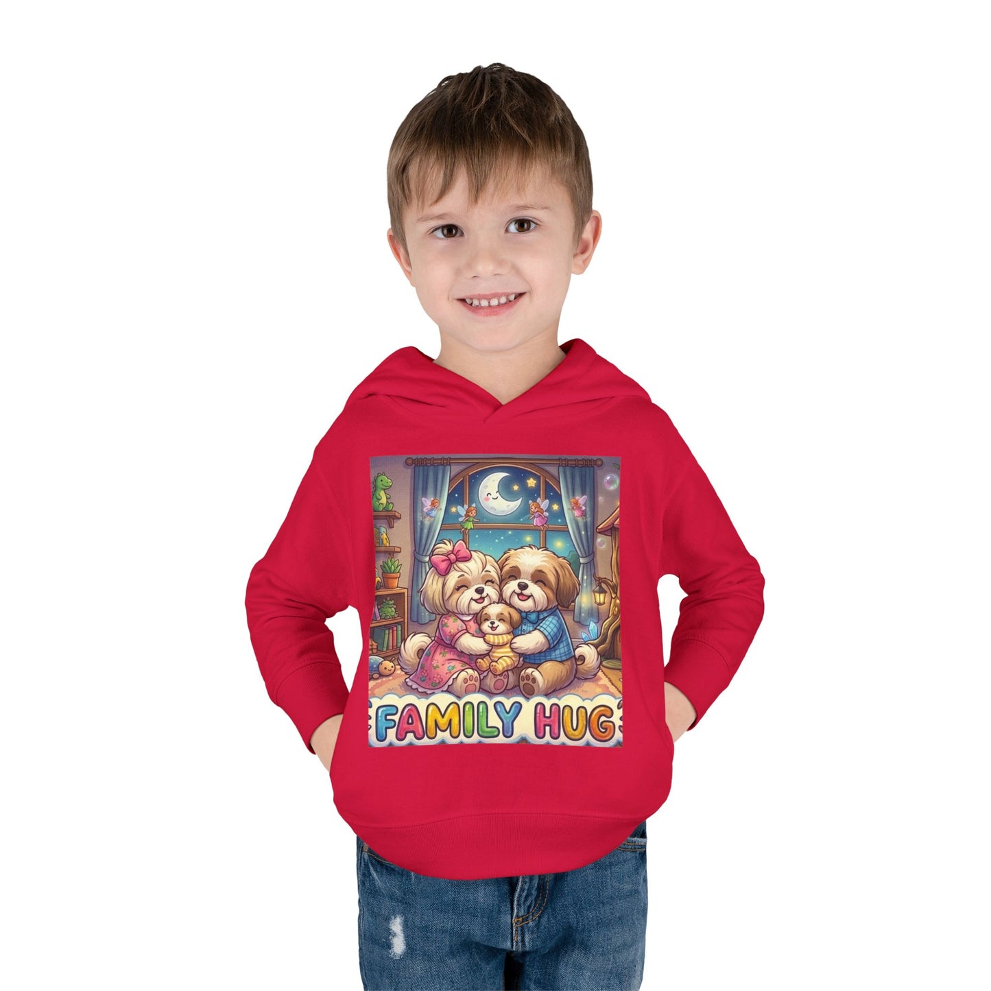 Family Hug Shih Tzu Toddler Pullover Fleece Hoodie