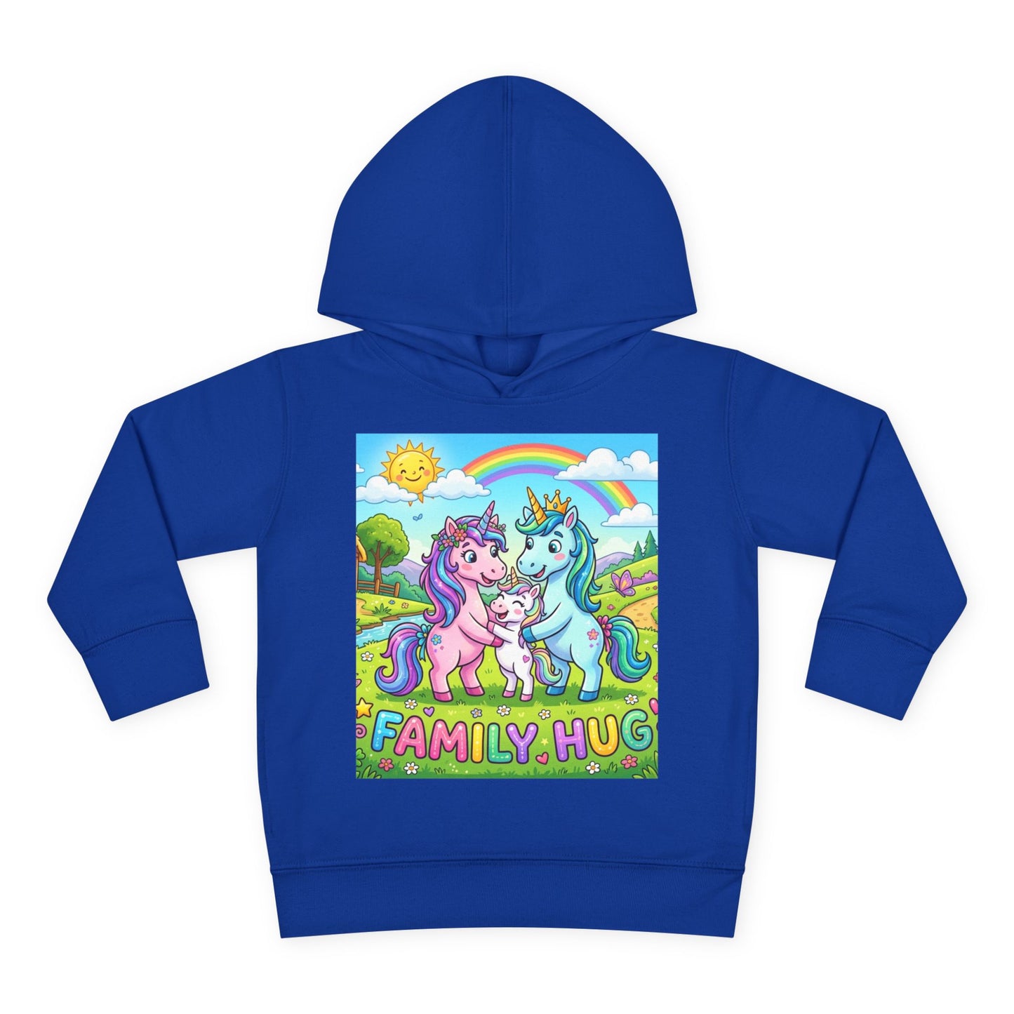 Family Hug Unicorn Toddler Pullover Fleece Hoodie