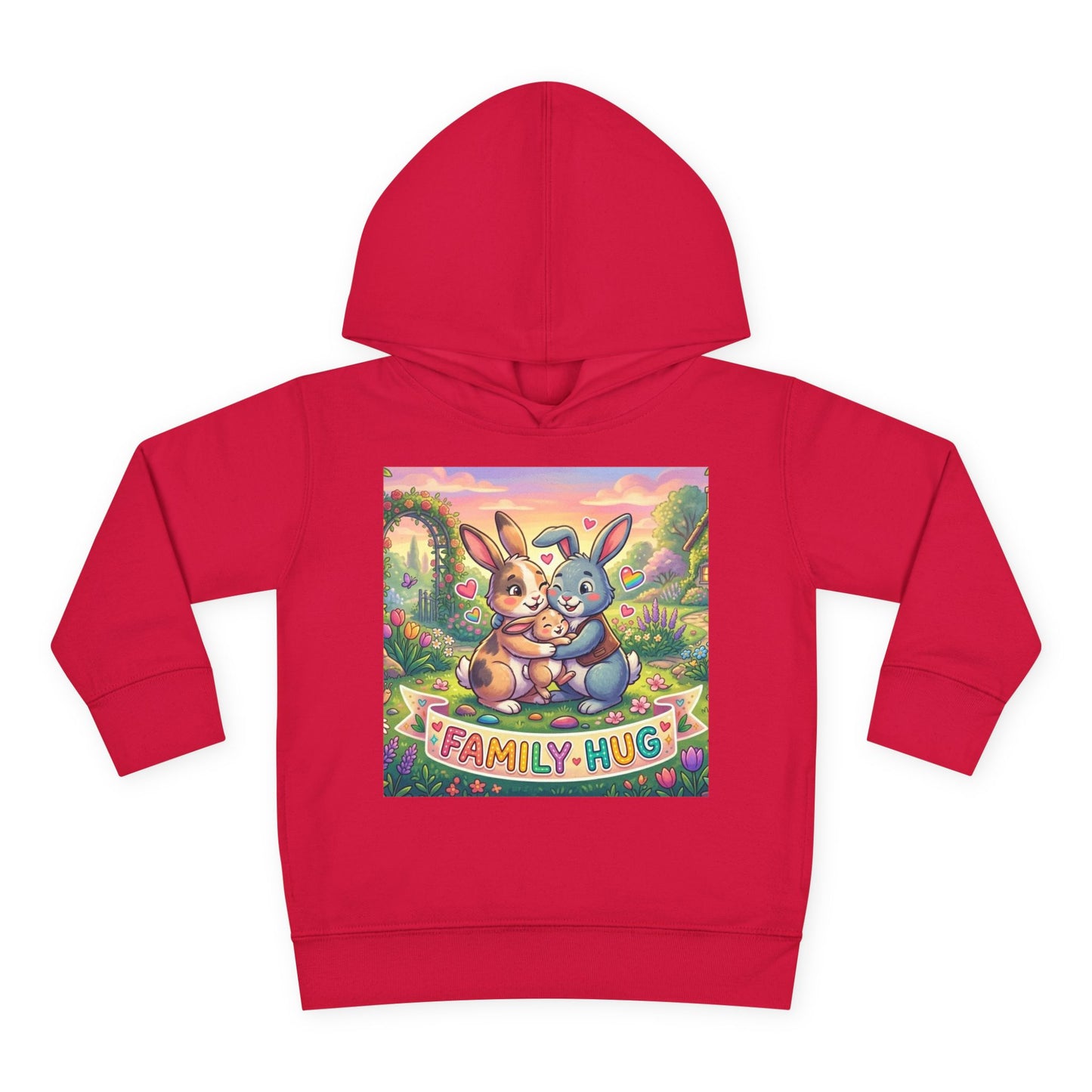Family Hug Bunny Toddler Pullover Fleece Hoodie