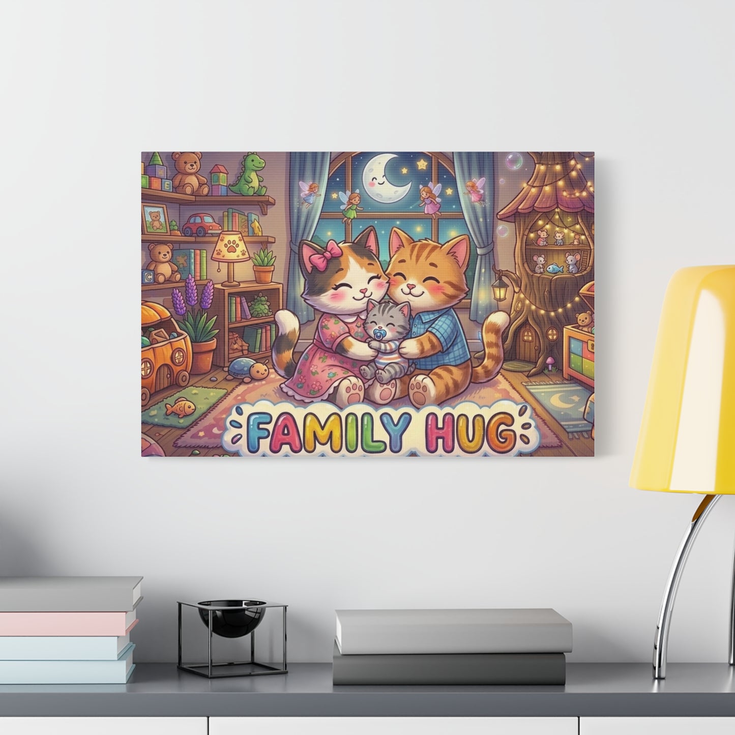 Family Hug Kitten Classic Canvas