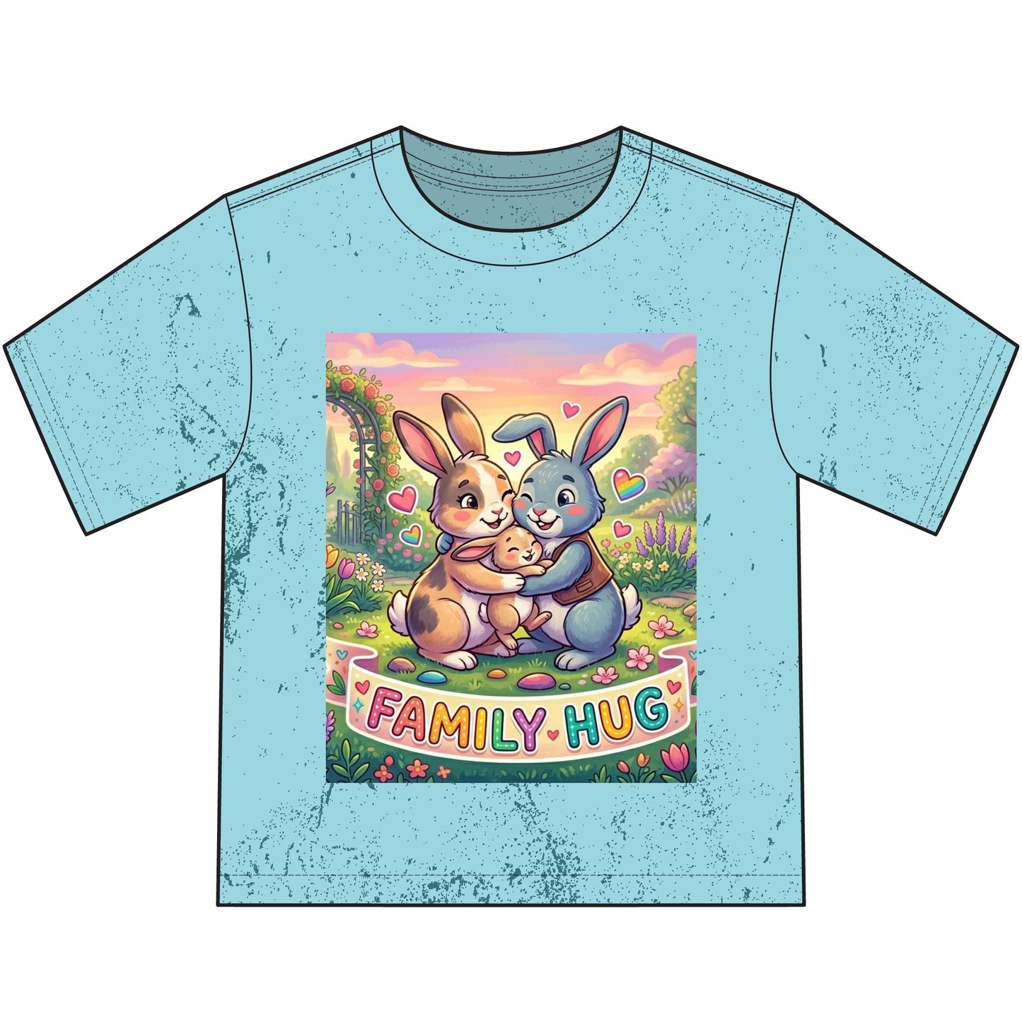 Family Hug Bunny Heavyweight Color Blast Youth T-Shirt