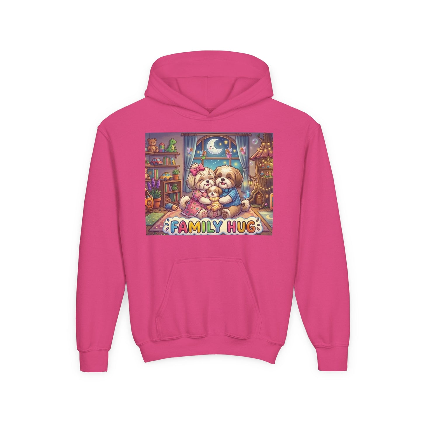 Family Hug Shih Tzu Youth Heavy Blend Hooded Sweatshirt