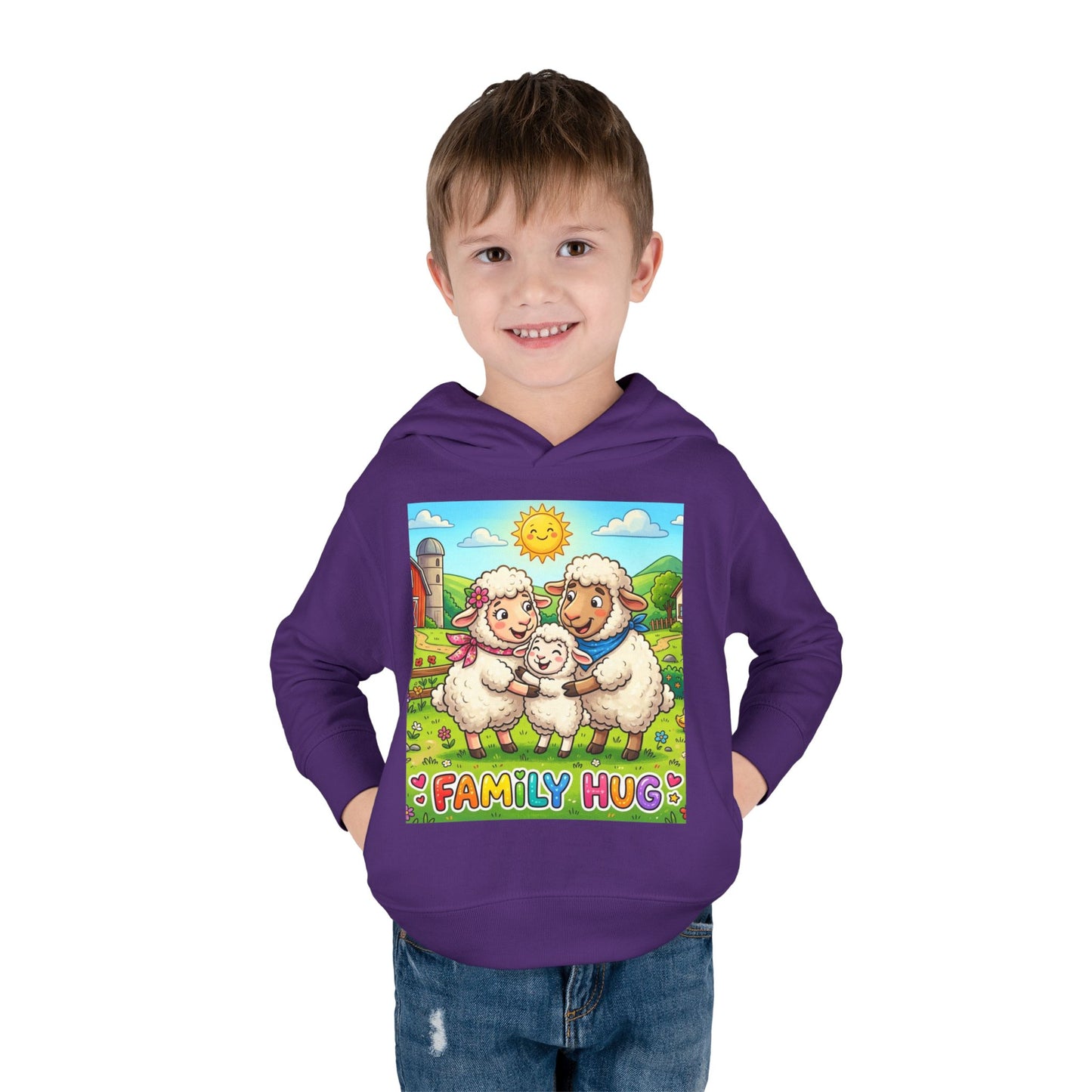 Family Hug Lamb Toddler Pullover Fleece Hoodie