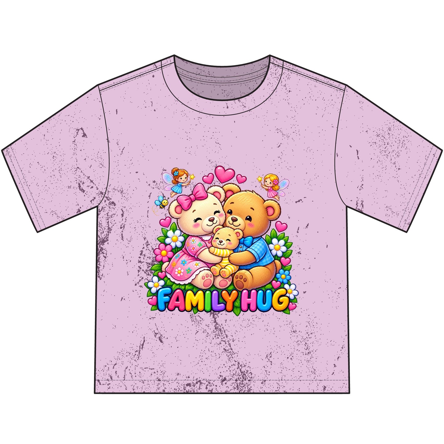 Family Hug Teddy Heavyweight Color Blast Youth T-Shirt