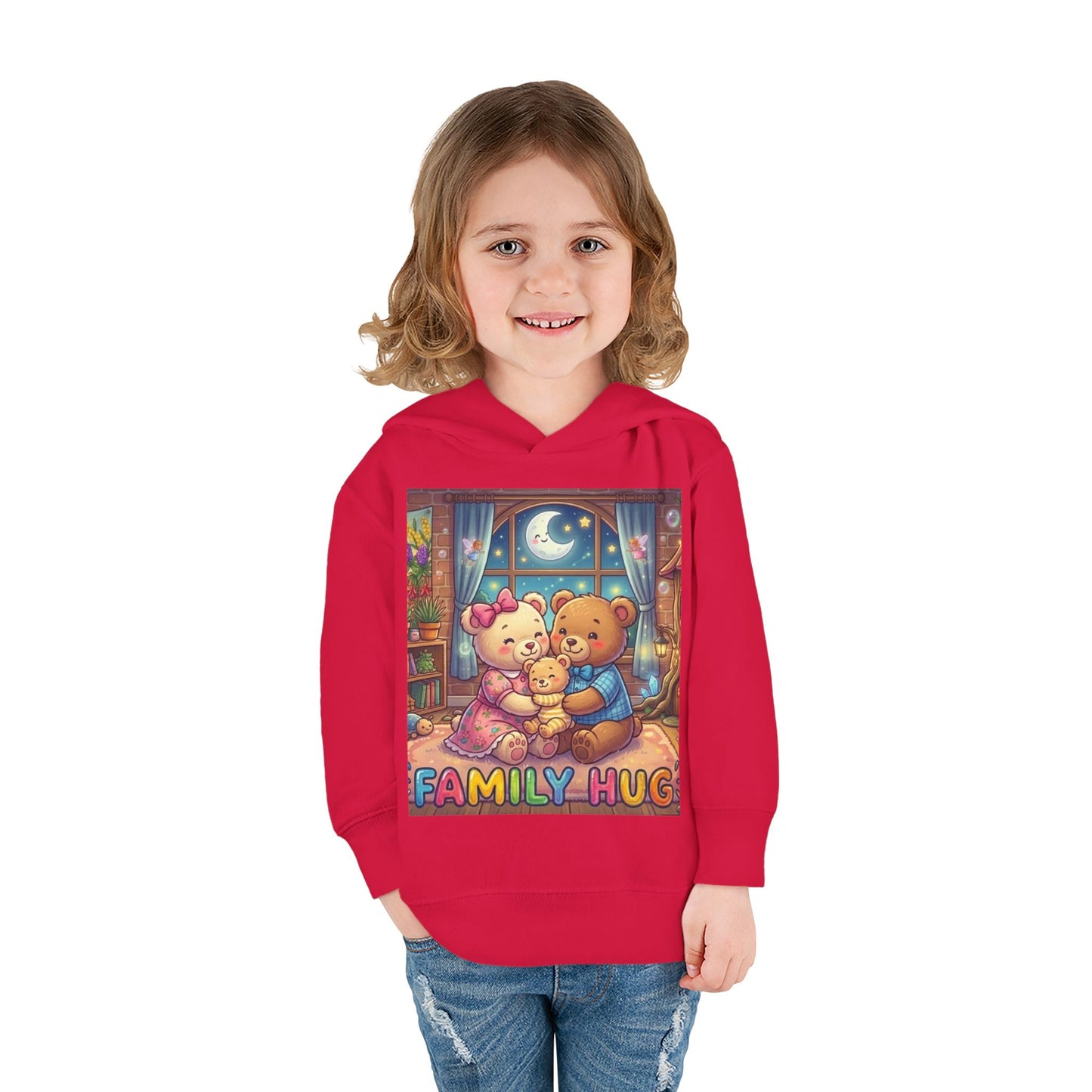 Family Hug Teddy Toddler Pullover Fleece Hoodie