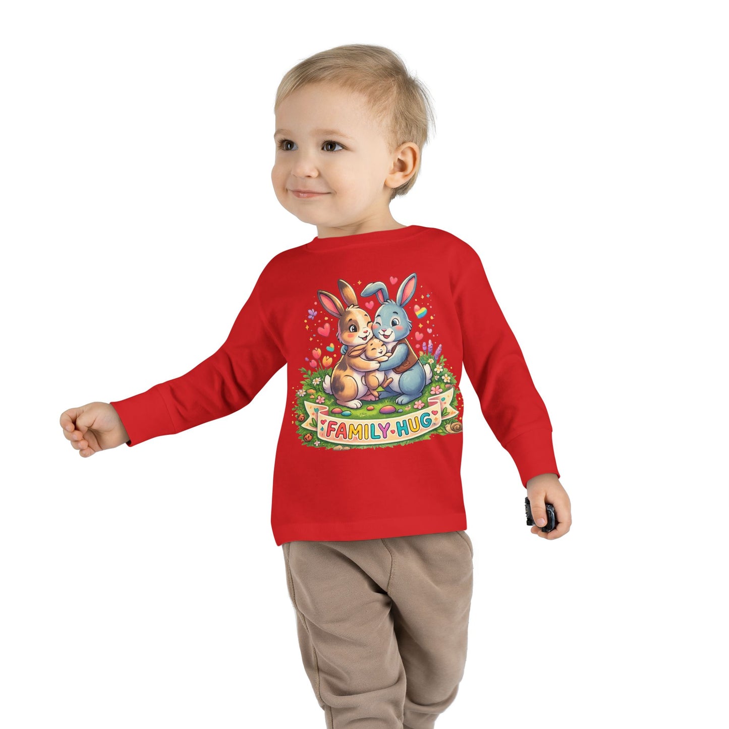 Family Hug Bunny Toddler Long Sleeve Tee