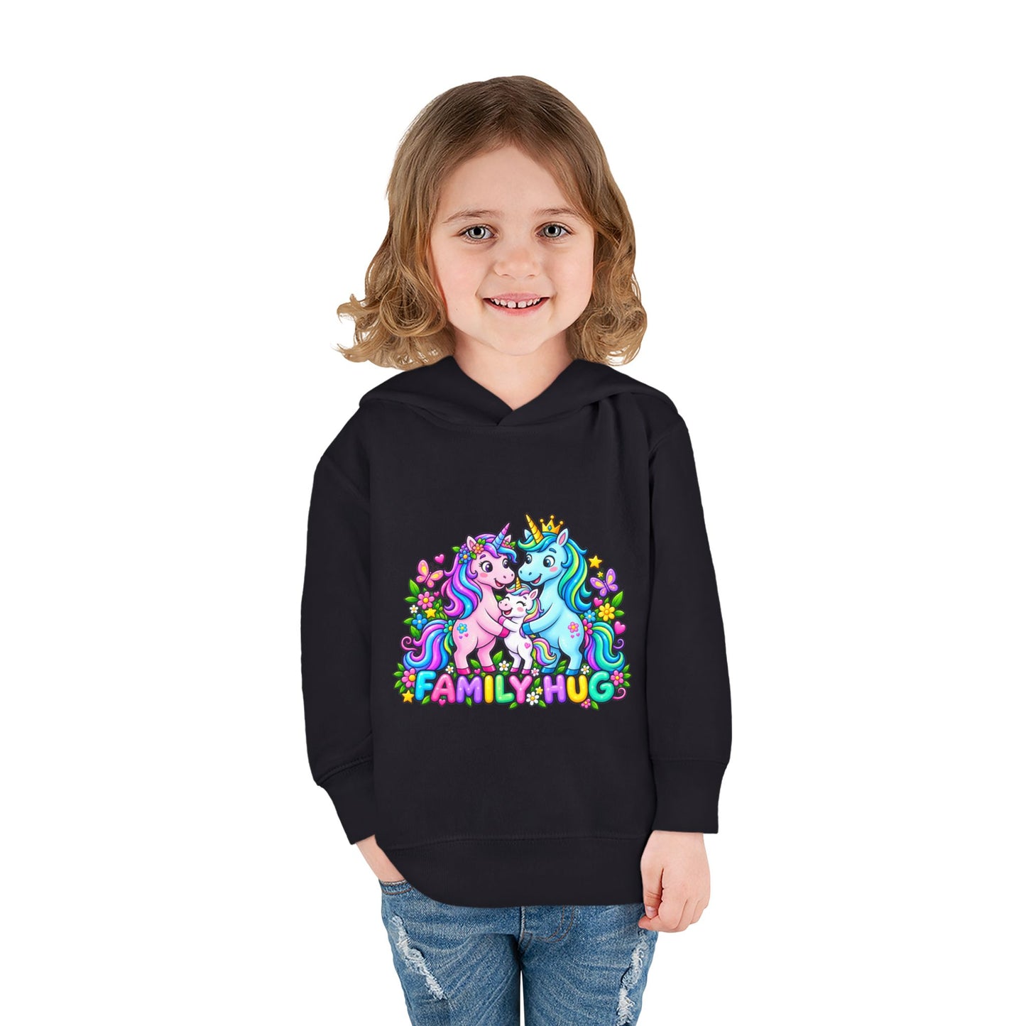 Family Hug Unicorn Toddler Pullover Fleece Hoodie