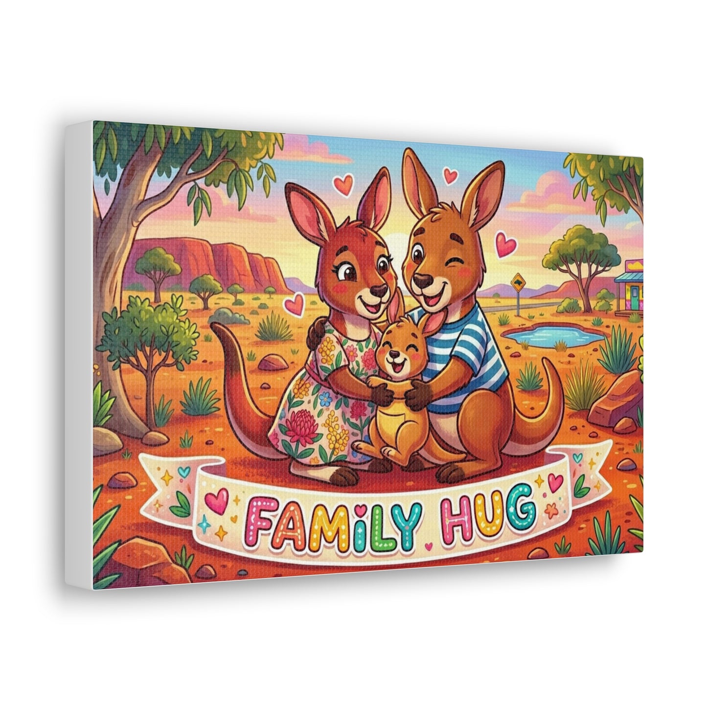 Family Hug Kangaroo Classic Canvas
