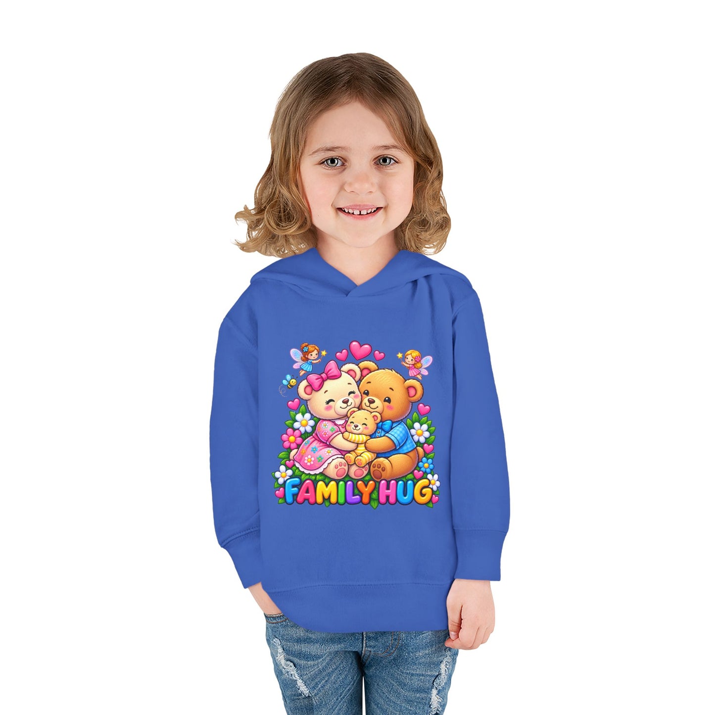 Family Hug Teddy Toddler Pullover Fleece Hoodie
