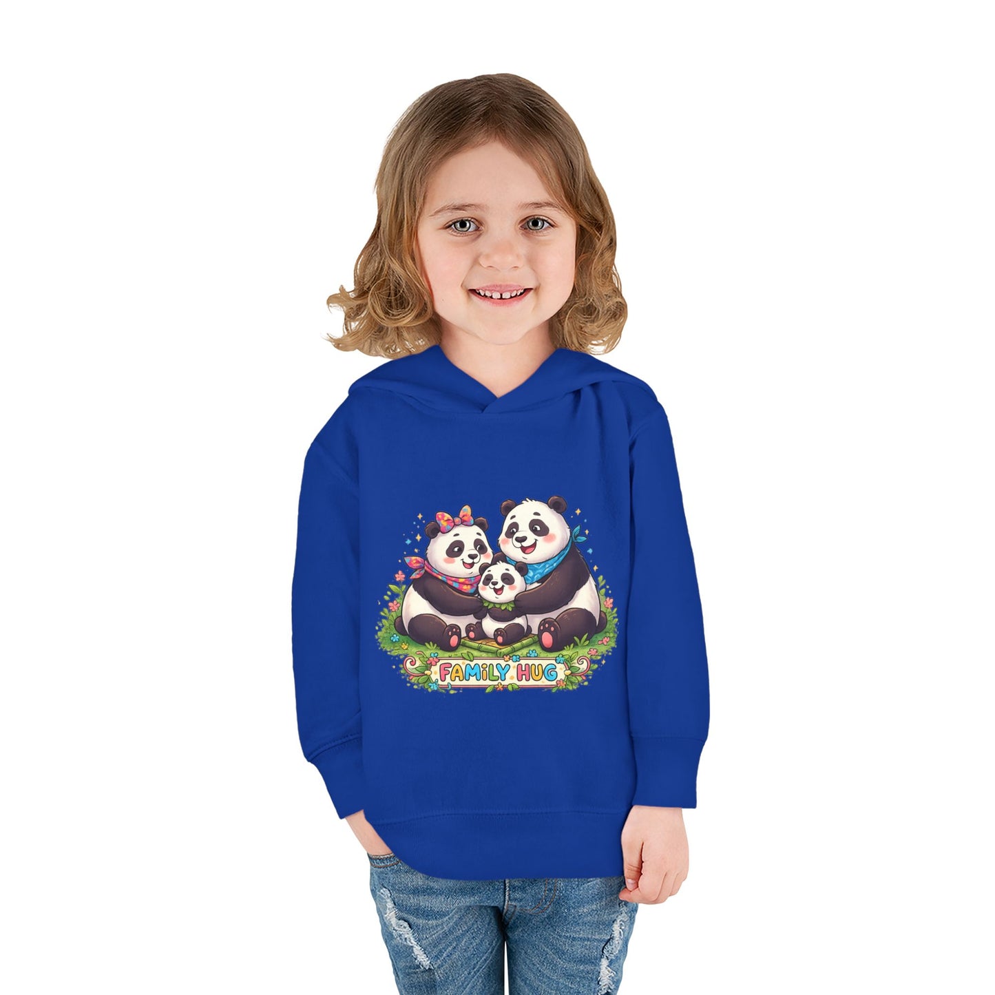 Family Hug Panda Toddler Pullover Fleece Hoodie