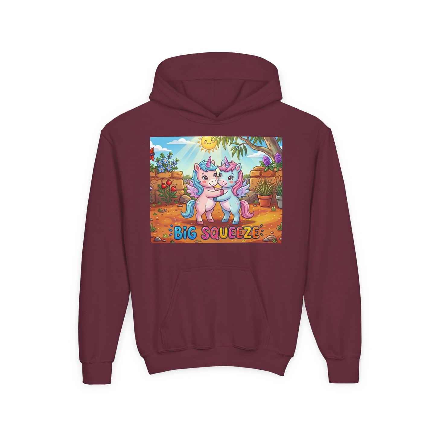 Big Squeeze Unicorn Youth Heavy Blend Hooded Sweatshirt