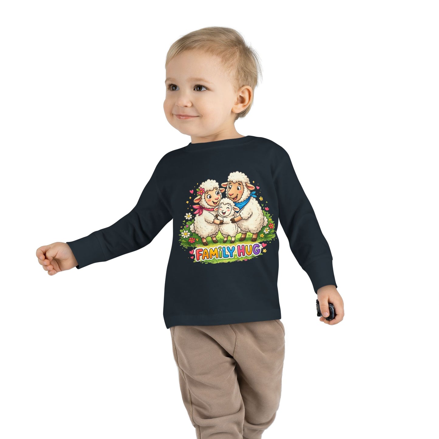 Family Hug Lamb Toddler Long Sleeve Tee
