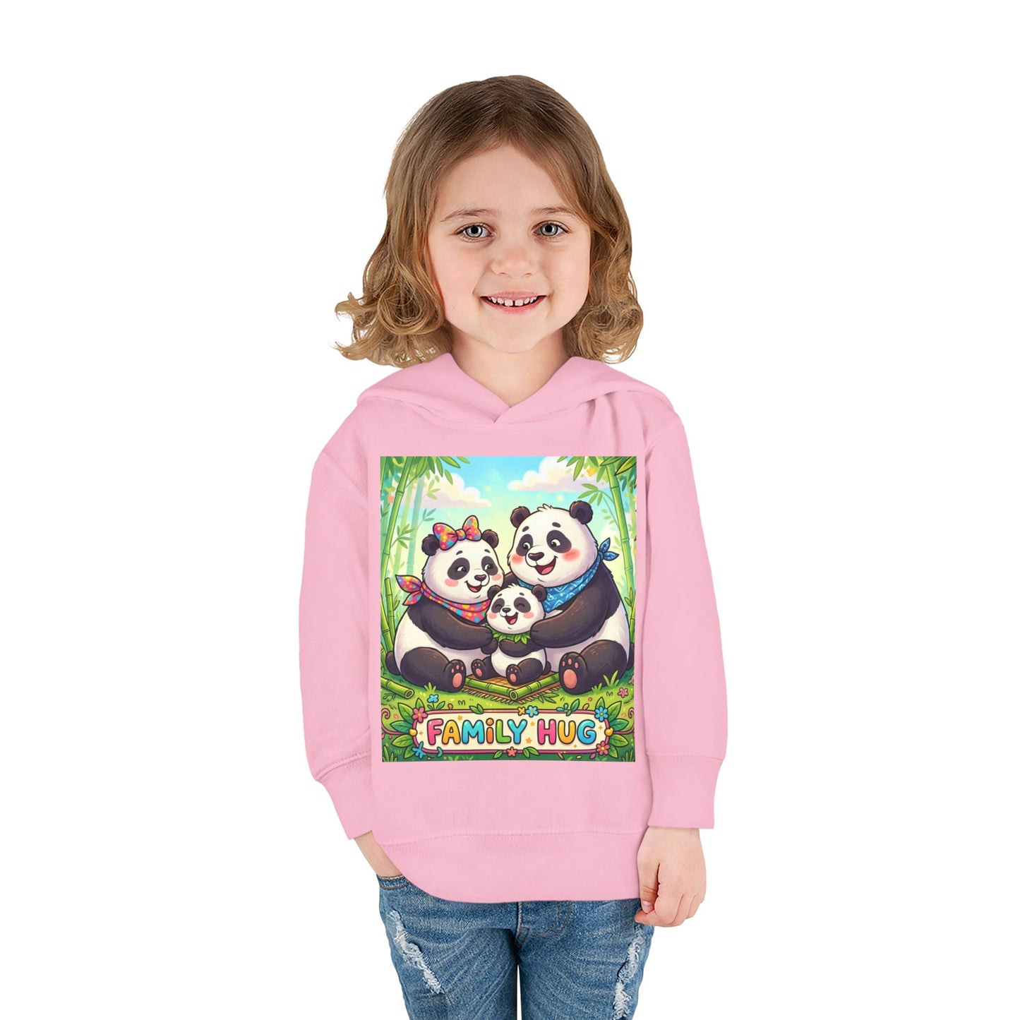Family Hug Panda Toddler Pullover Fleece Hoodie