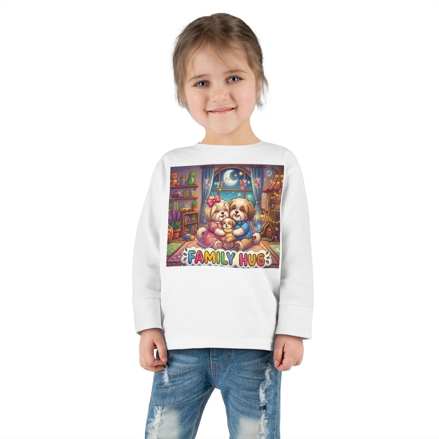 Family Hug Shih Tzu Toddler Long Sleeve Tee