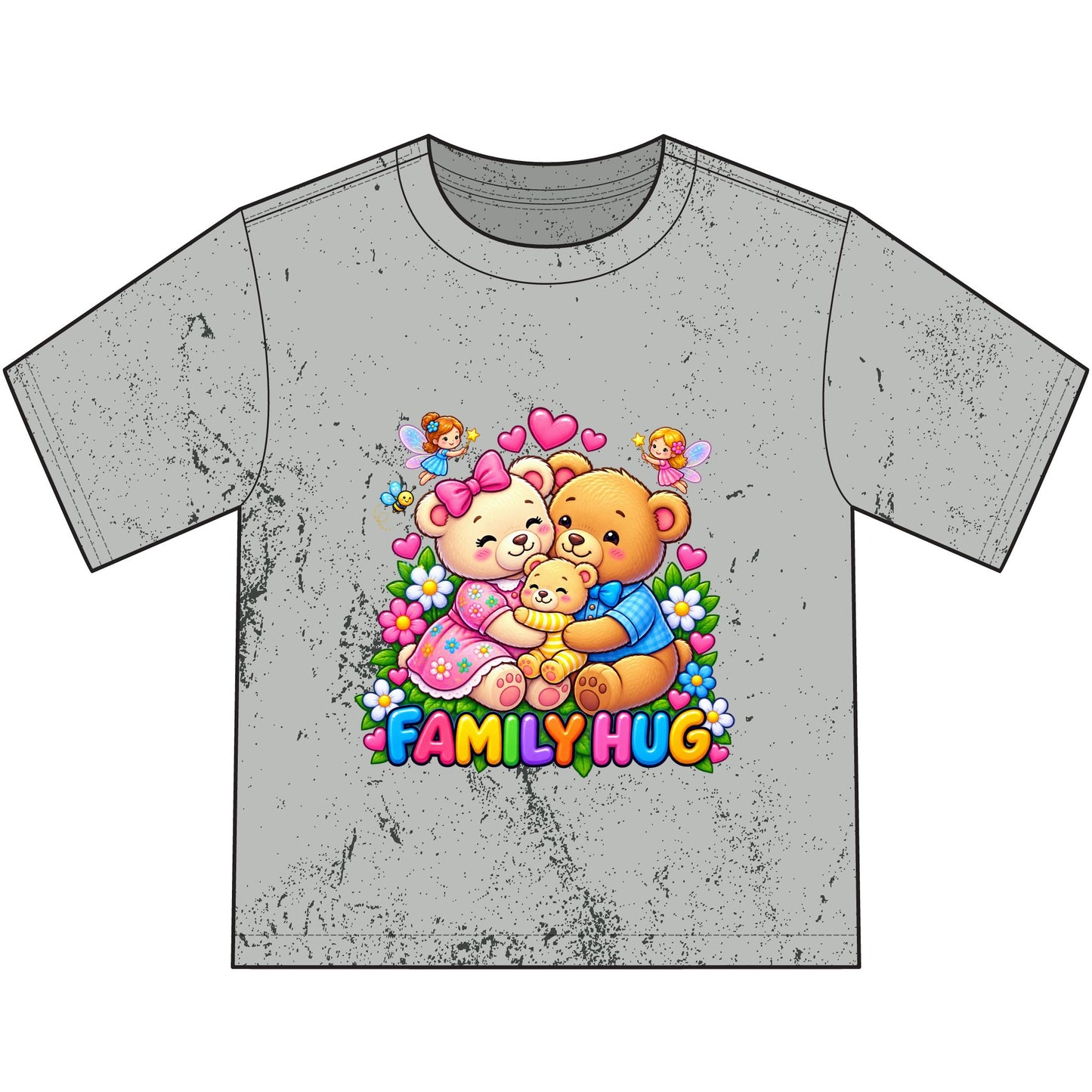 Family Hug Teddy Heavyweight Color Blast Youth T-Shirt
