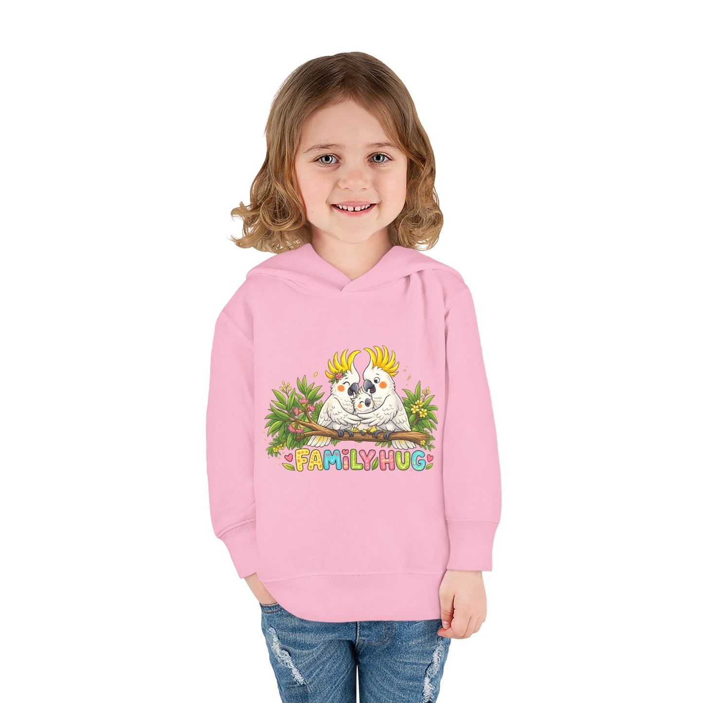 Family Hug Cockatoo Toddler Pullover Fleece Hoodie