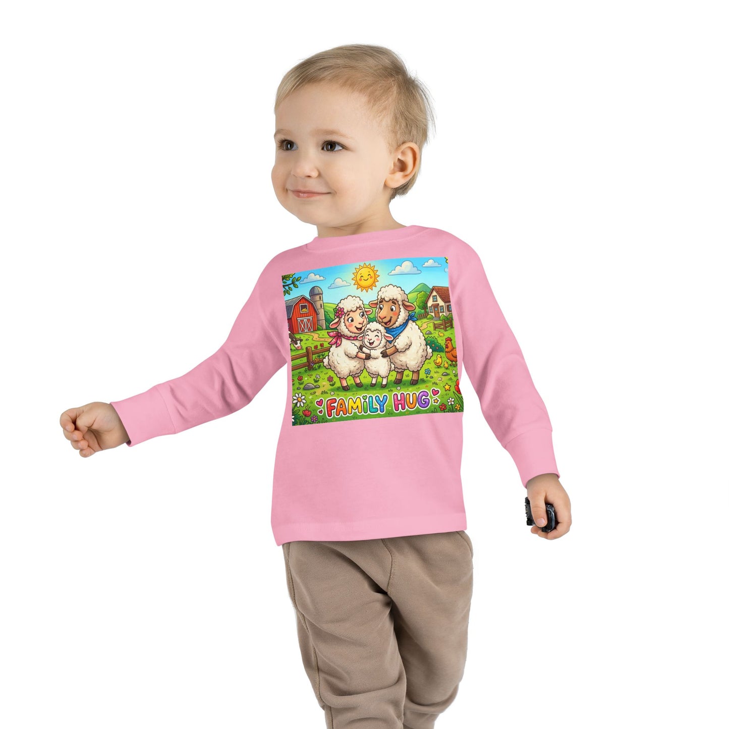 Family Hug Lamb Toddler Long Sleeve Tee