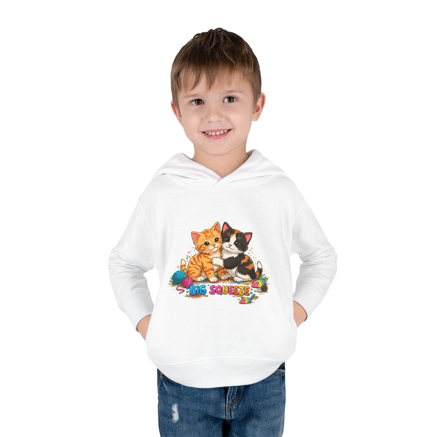 Big Squeeze Kitten Toddler Pullover Fleece Hoodie