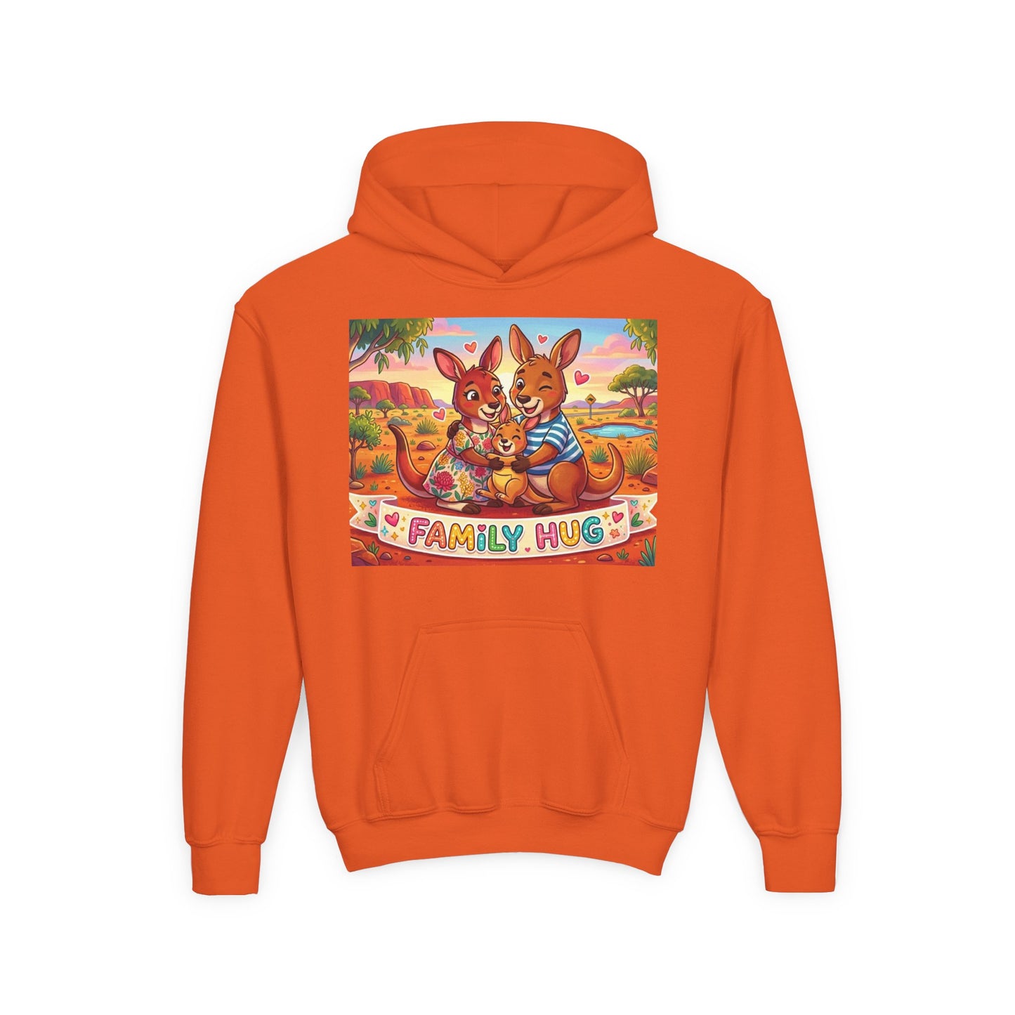 Family Hug Kangaroo Youth Heavy Blend Hooded Sweatshirt