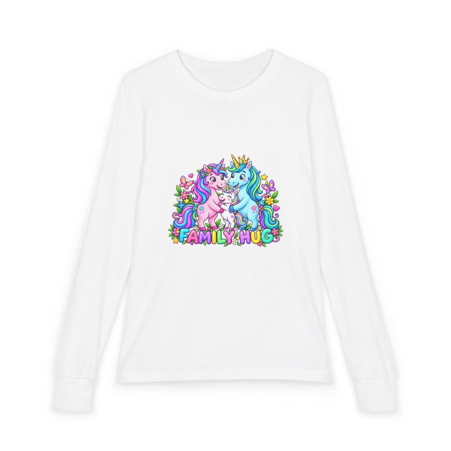 Family Hug Unicorn Youth Jersey Long Sleeve Tee