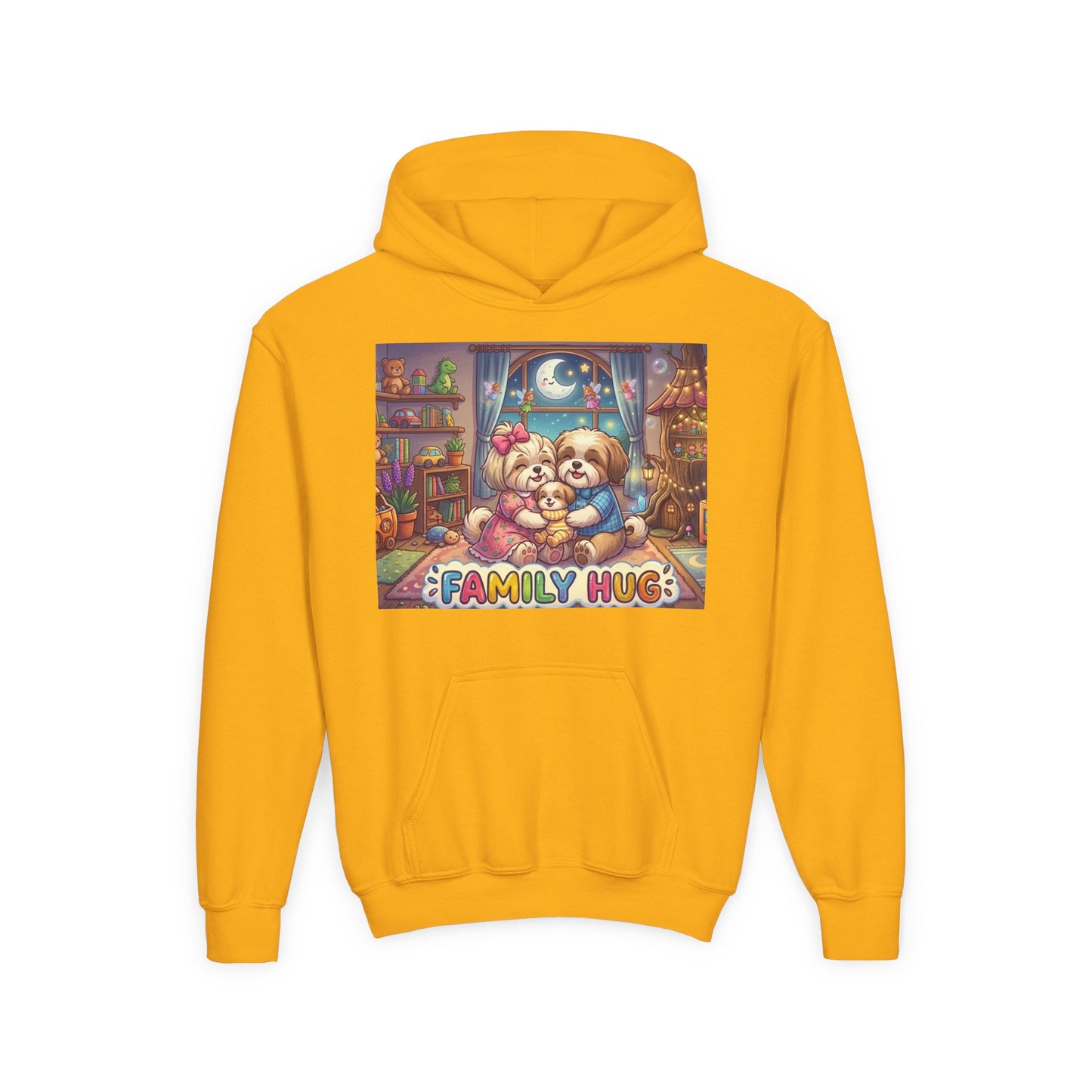 Family Hug Shih Tzu Youth Heavy Blend Hooded Sweatshirt