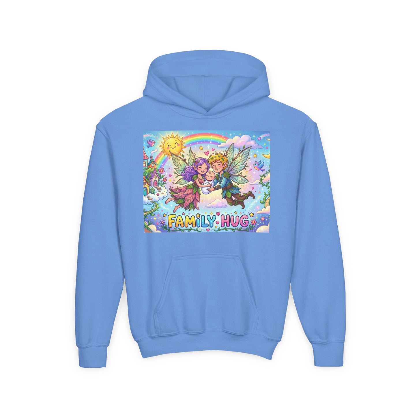 Family Hug Fairy Youth Heavy Blend Hooded Sweatshirt