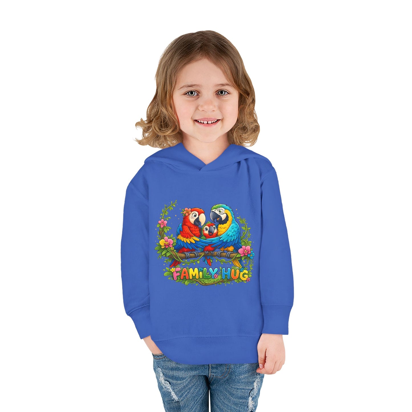 Family Hug Macaw Toddler Pullover Fleece Hoodie