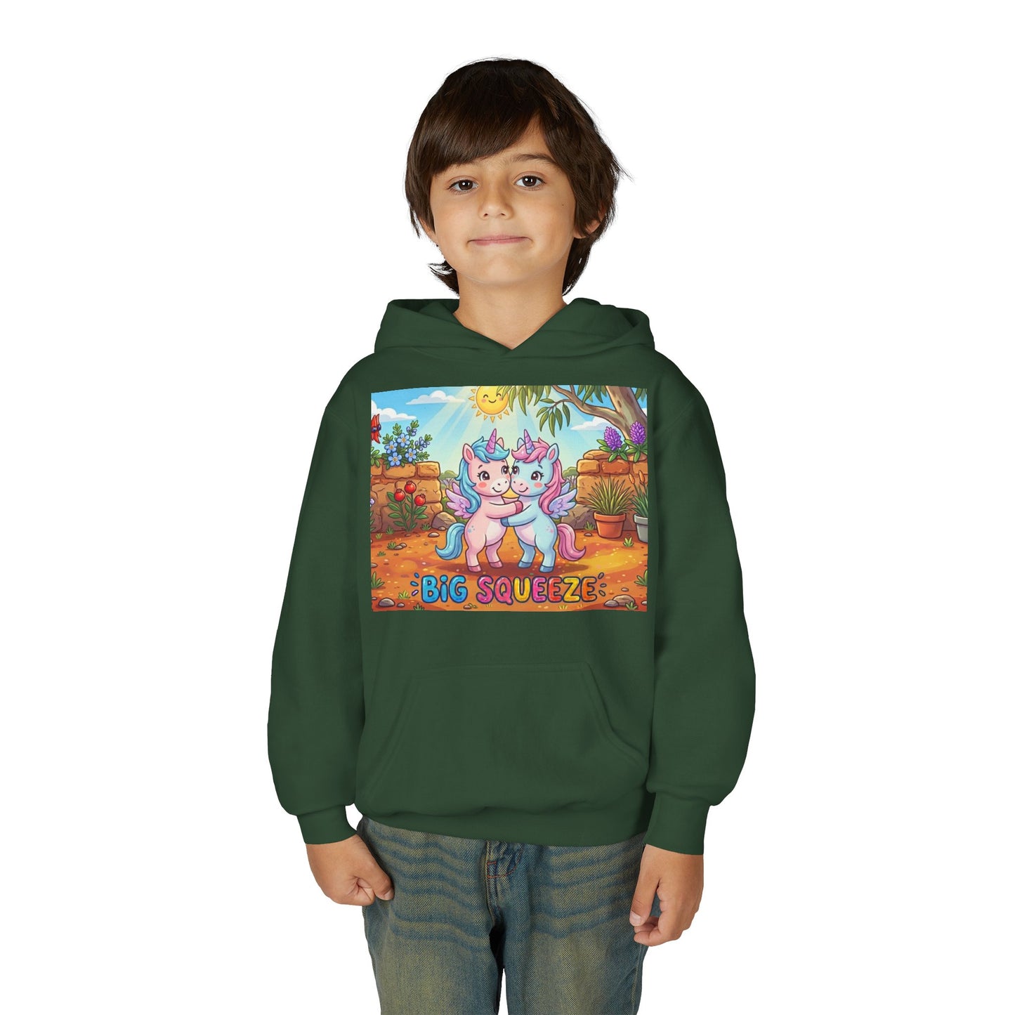 Big Squeeze Unicorn Youth Heavy Blend Hooded Sweatshirt