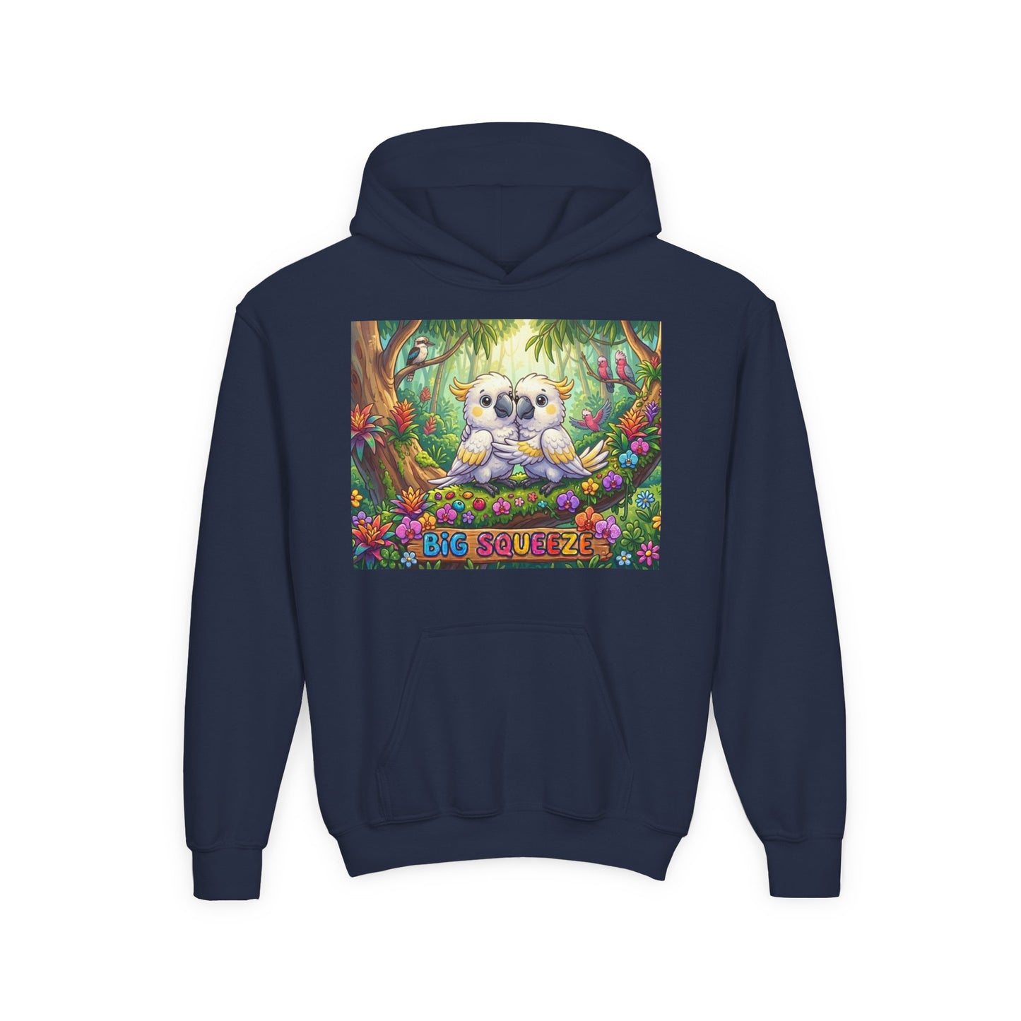 Big Squeeze Cockatoo Youth Heavy Blend Hooded Sweatshirt