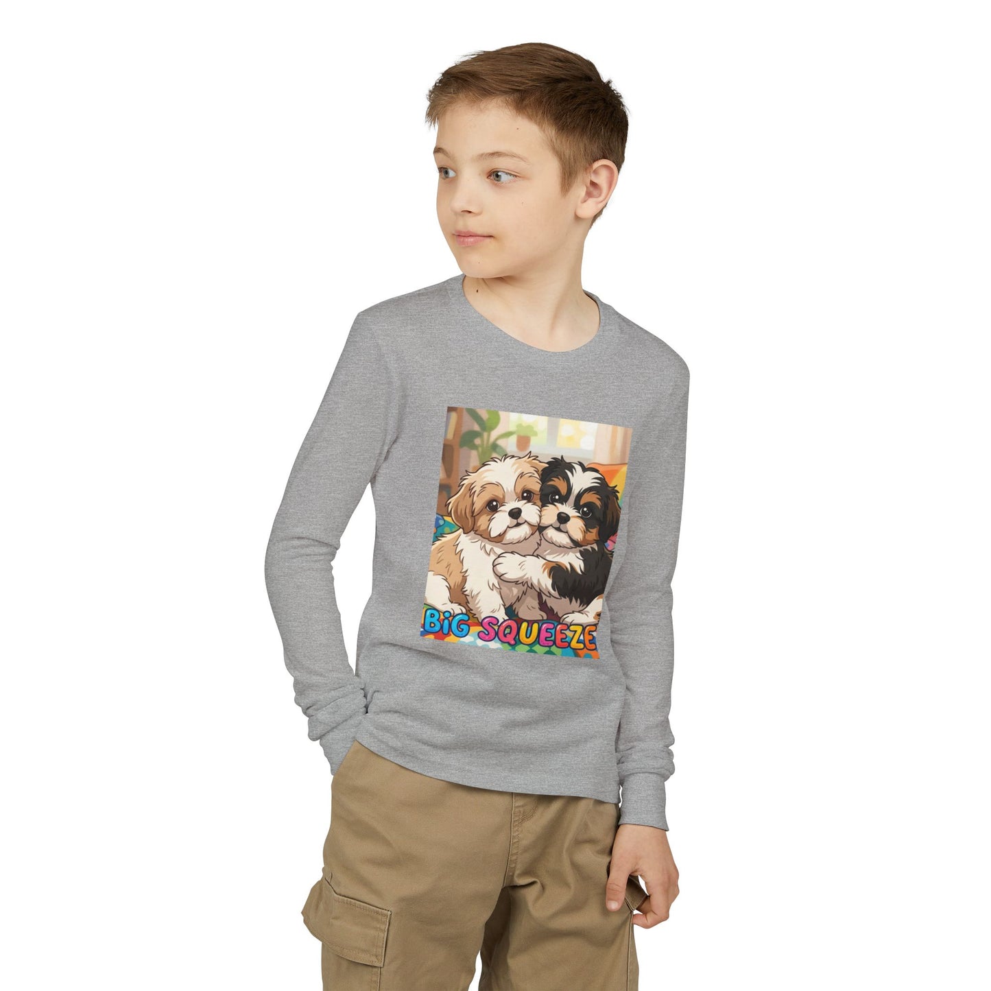 Big Squeeze Shih Tzu Youth Jersey Long Sleeve Tee