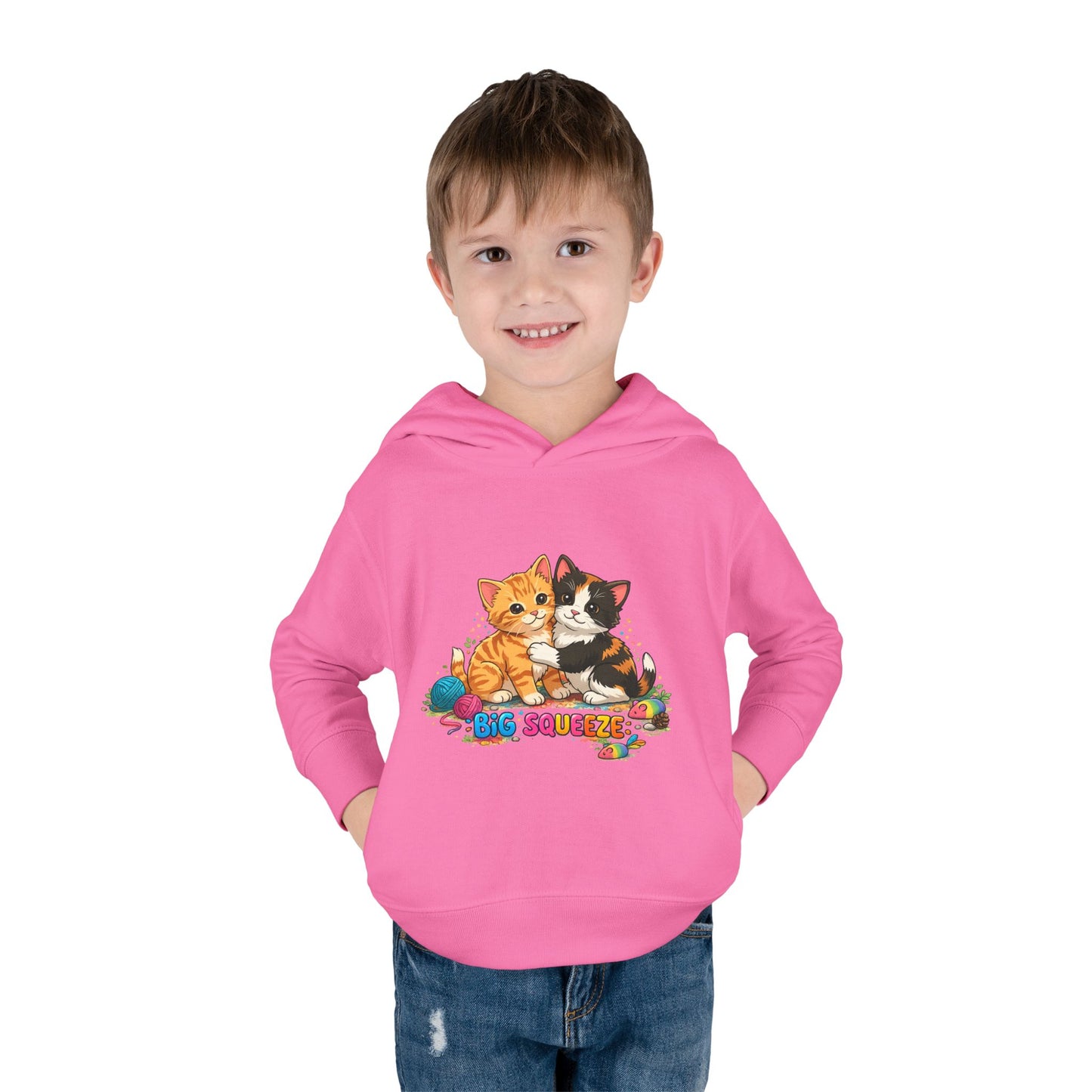 Big Squeeze Kitten Toddler Pullover Fleece Hoodie