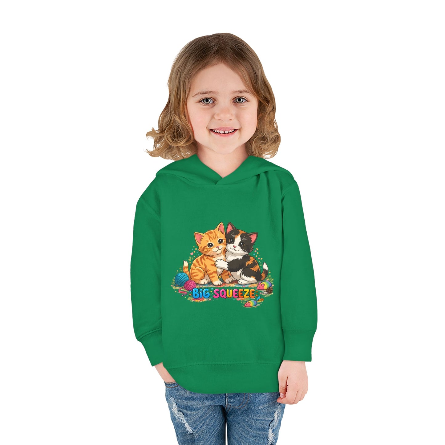 Big Squeeze Kitten Toddler Pullover Fleece Hoodie