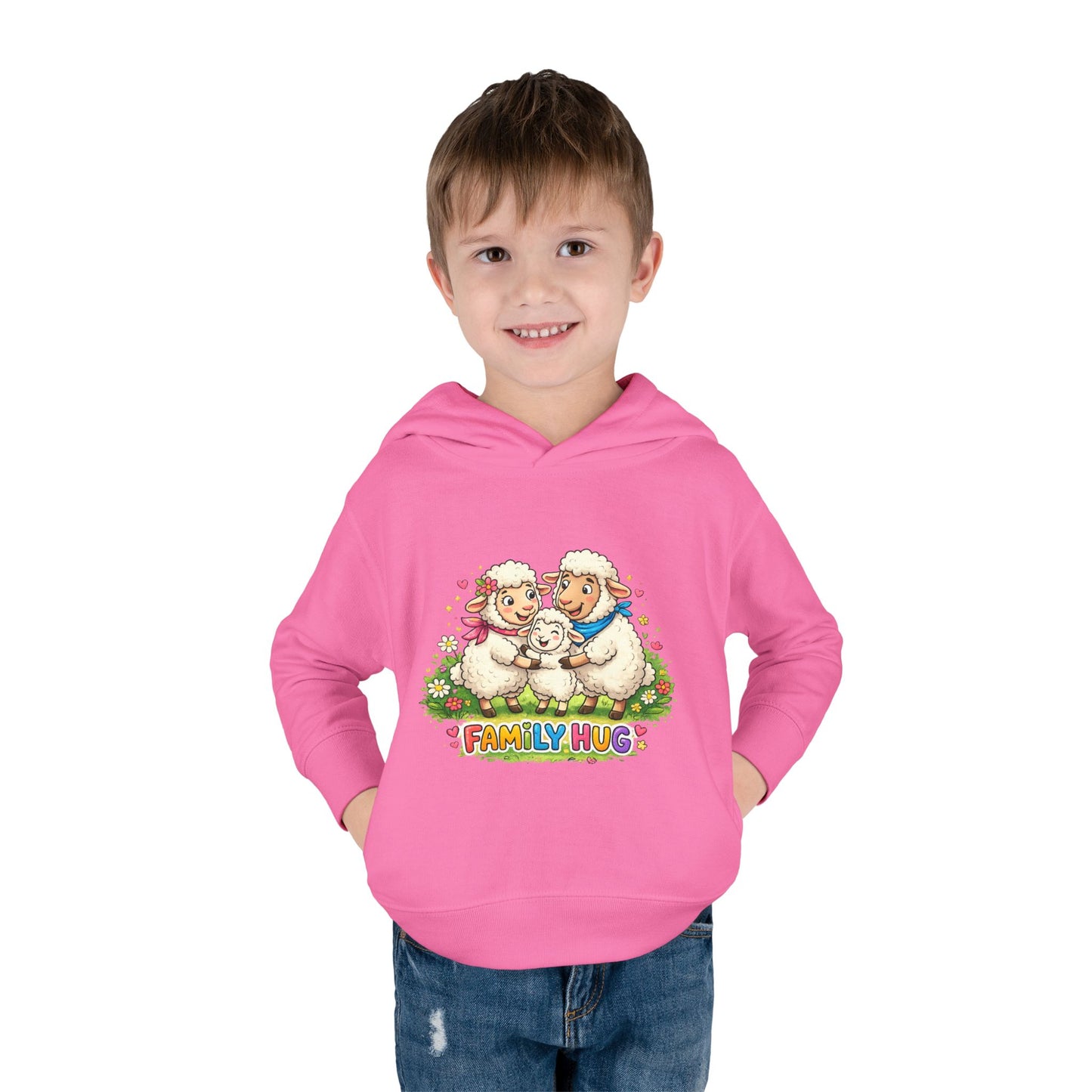 Family Hug Lamb Toddler Pullover Fleece Hoodie