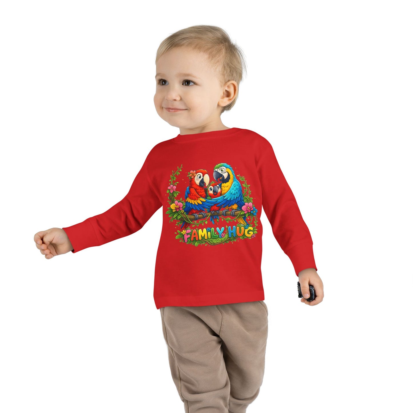 Family Hug Macaw Toddler Long Sleeve Tee